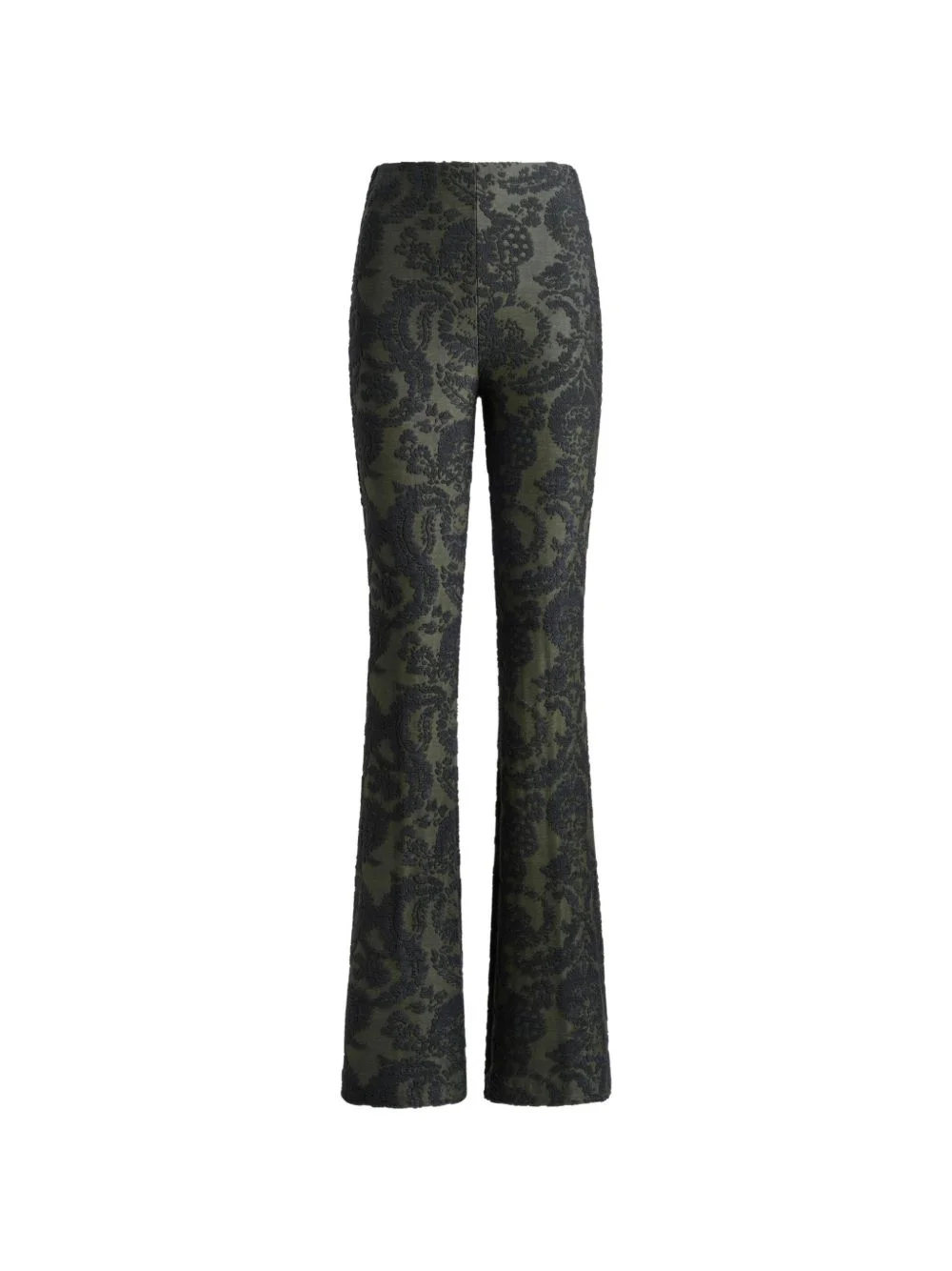 flared trousers in chenille jacquard with Paisley foliage motif - 1