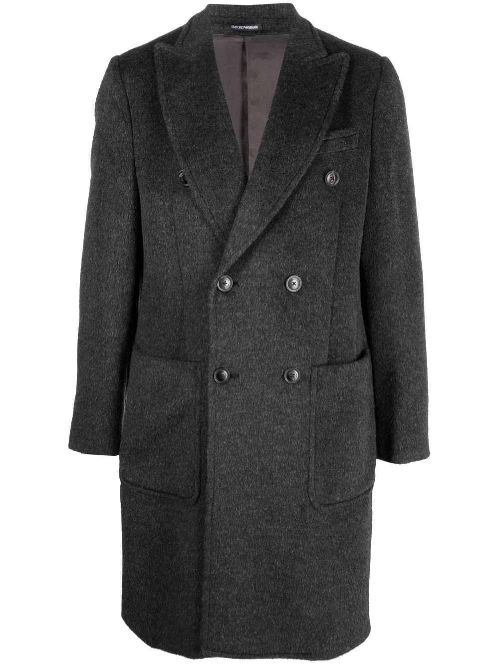 double-breasted virgin-wool coat - 1