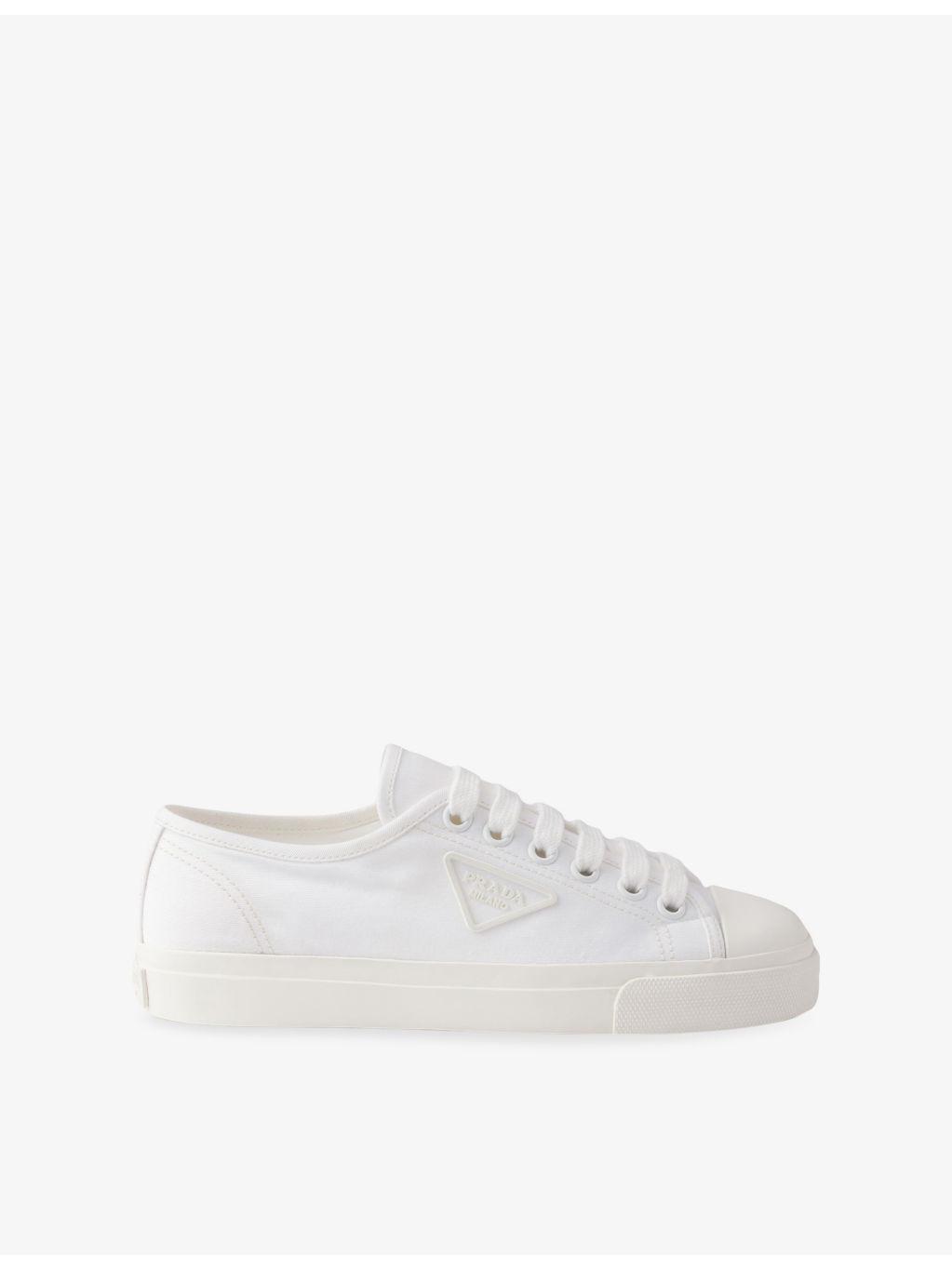 Logo-Plaque Cotton-Gabardine Low-Top Trainers - 1