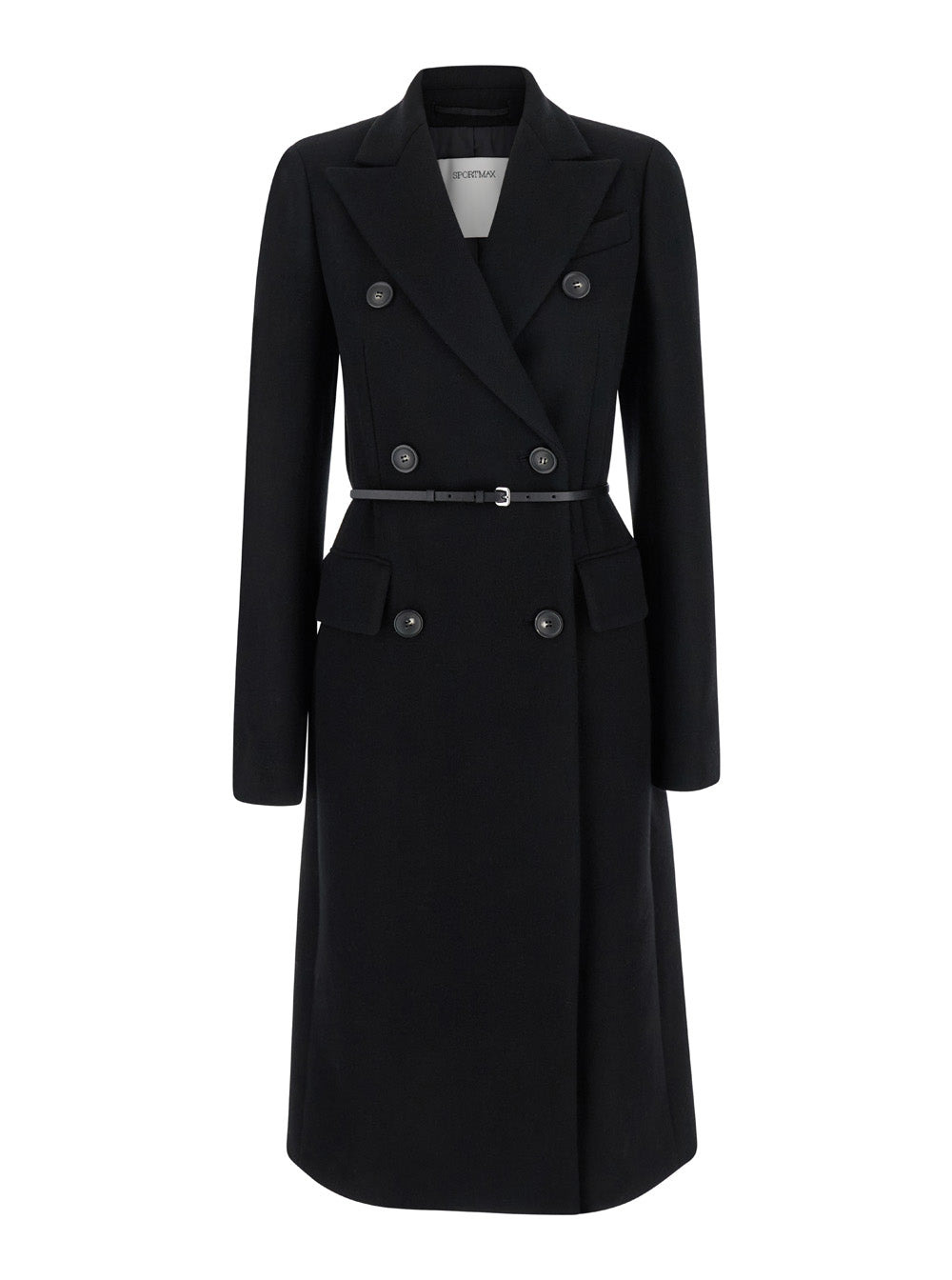 Sportmax Women 'Ghia' Black Double-Breasted Coat With Peak Revers In Wool And Cashmere Woman - 1