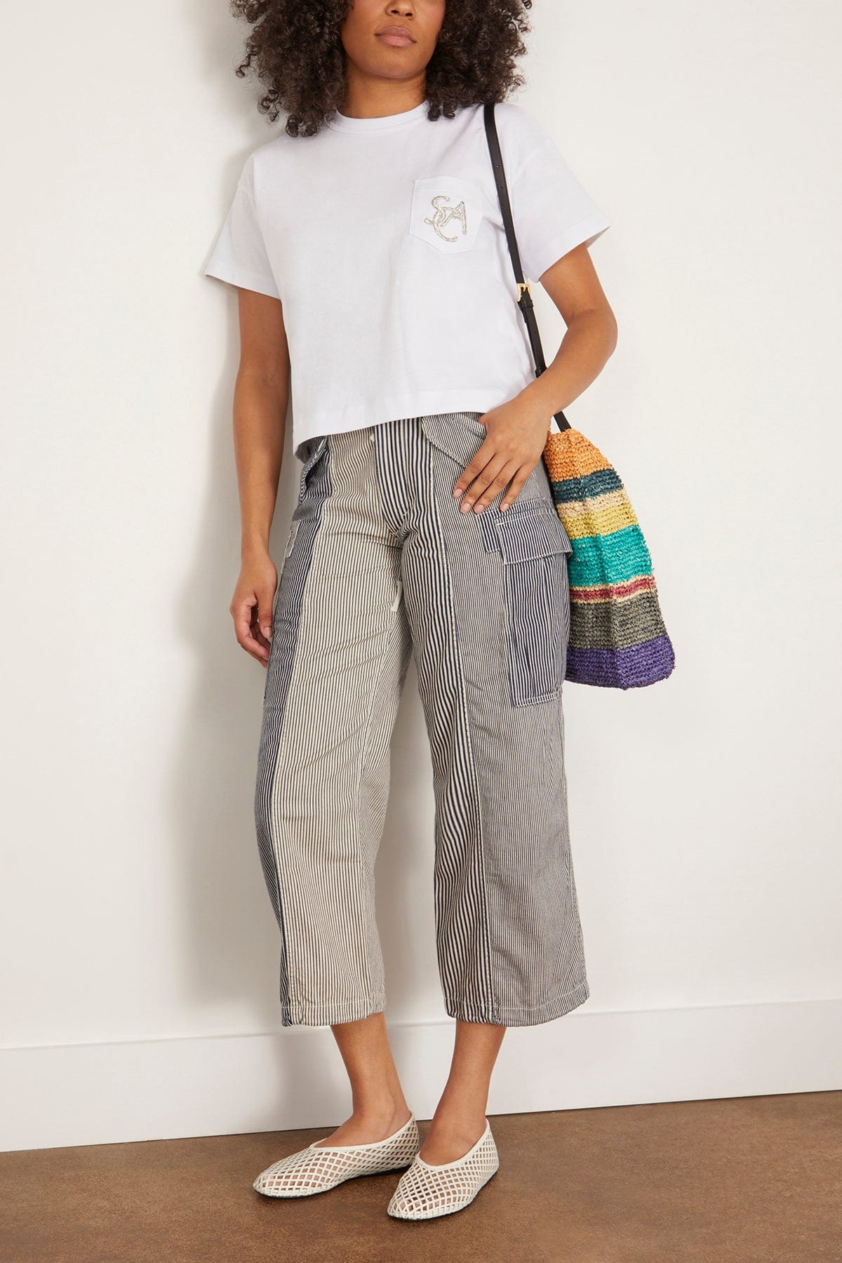 Emblem Cotton Jersey T-Shirt in White - 2