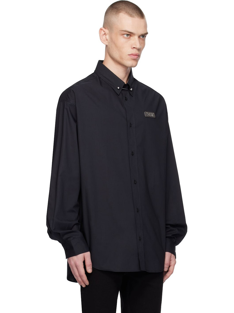 VERSACE JEANS COUTURE Black Piercing Relaxed-Fit Shirt outlook