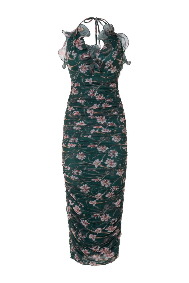 BOTANIC RETRO FLUTTER MIDI DRESS 4