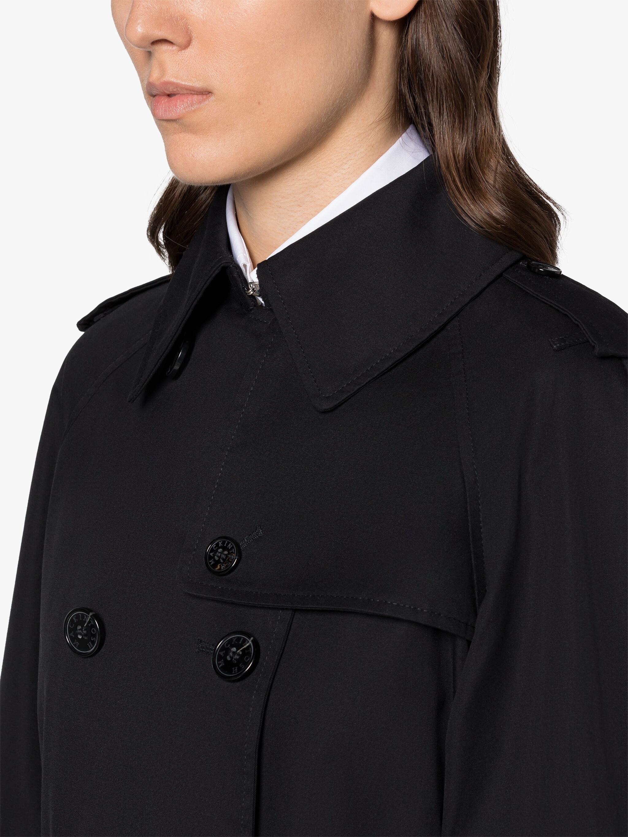 MUIRKIRK BLACK COTTON TRENCH COAT - 5