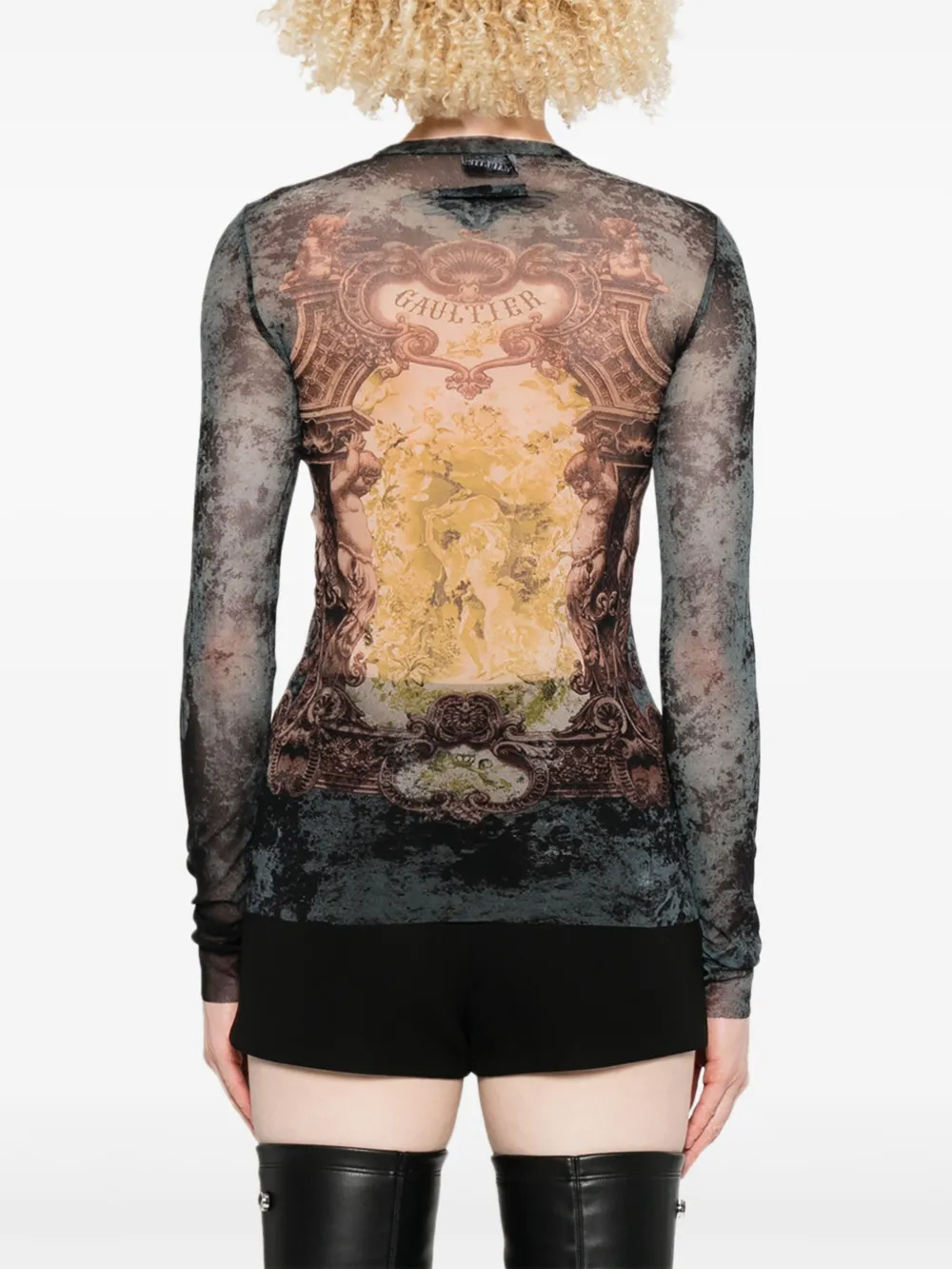JEAN PAUL GAULTIER - Women Mesh L.S. "Médaillon" Top - 3