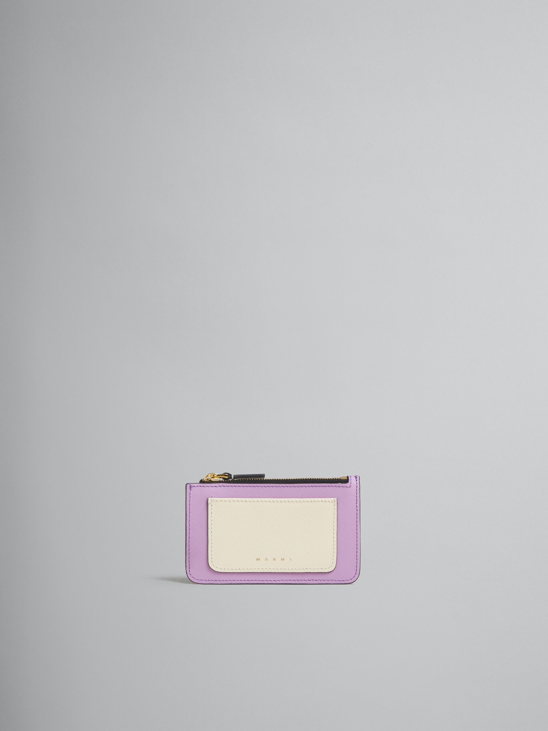 LILAC SAFFIANO LEATHER CARD CASE - 1