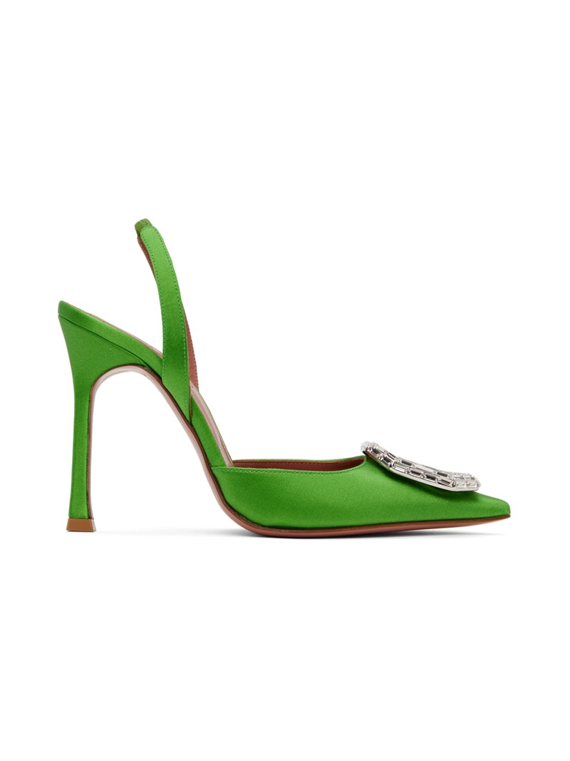 Green Camelia Sling Heels - 1