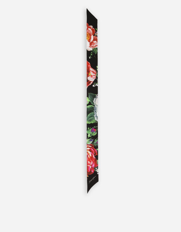 Twill headscarf with pictorial floral print - 4