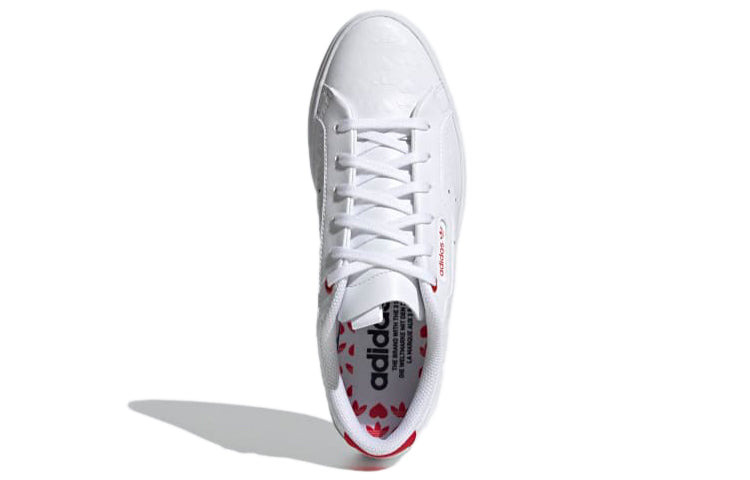 (WMNS) adidas Sleek 'Heart Embossed - White Scarlet' FZ1829 - 5