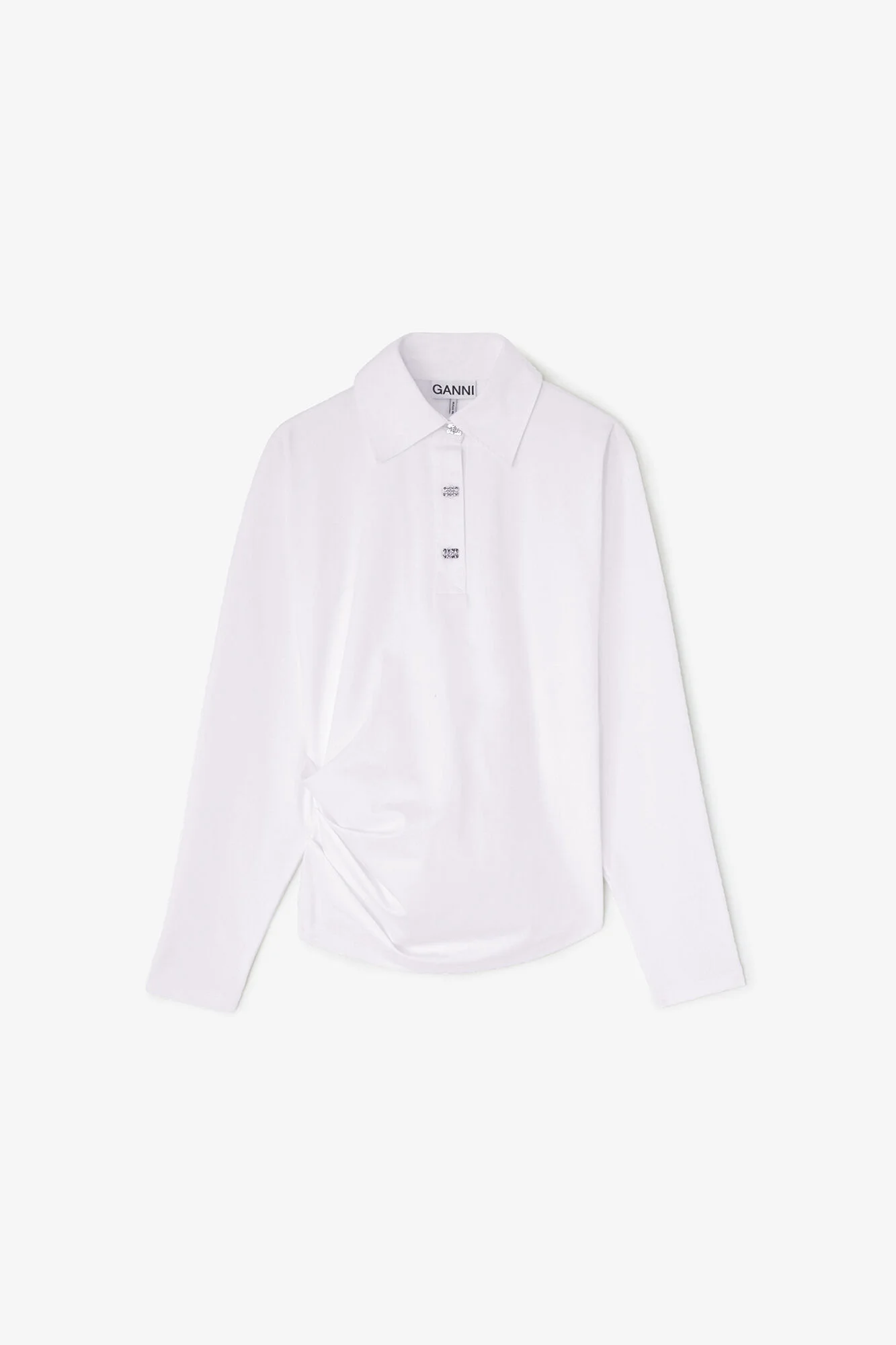 POLO SHIRT IN WHITE JERSEY - 1