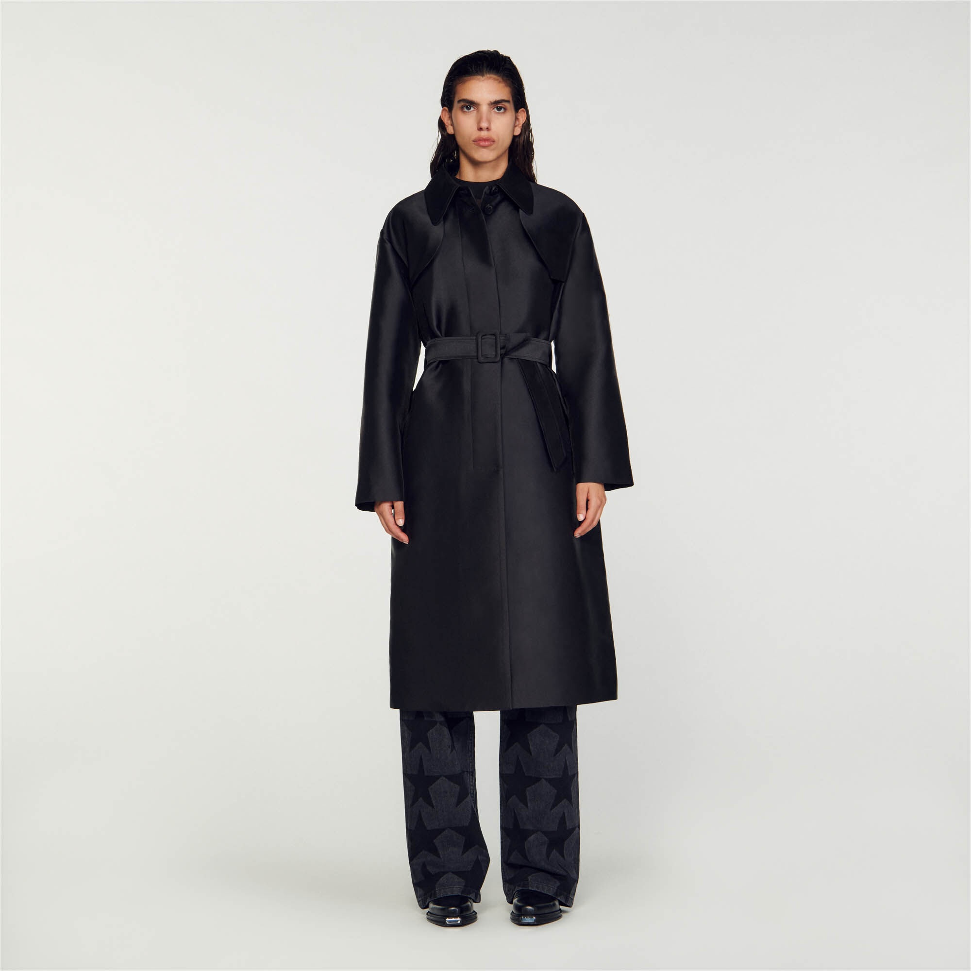 SATIN-EFFECT TRENCH COAT - 3