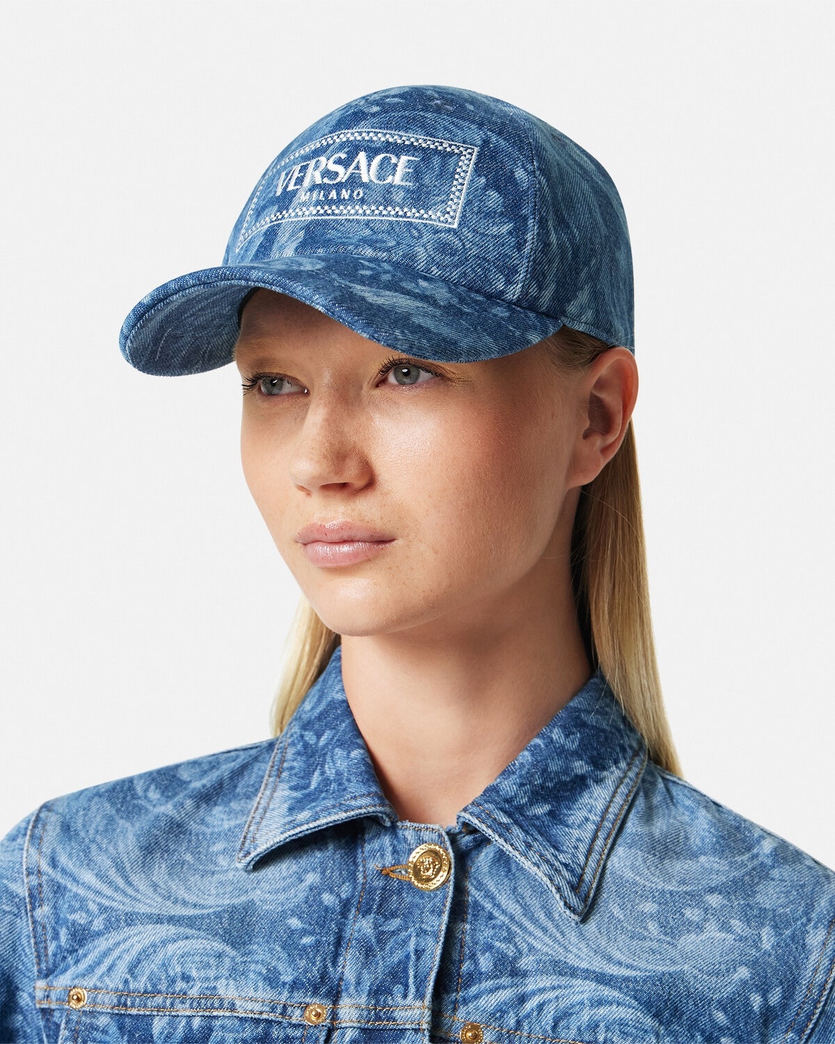 Barocco Denim Logo Baseball Cap - 3