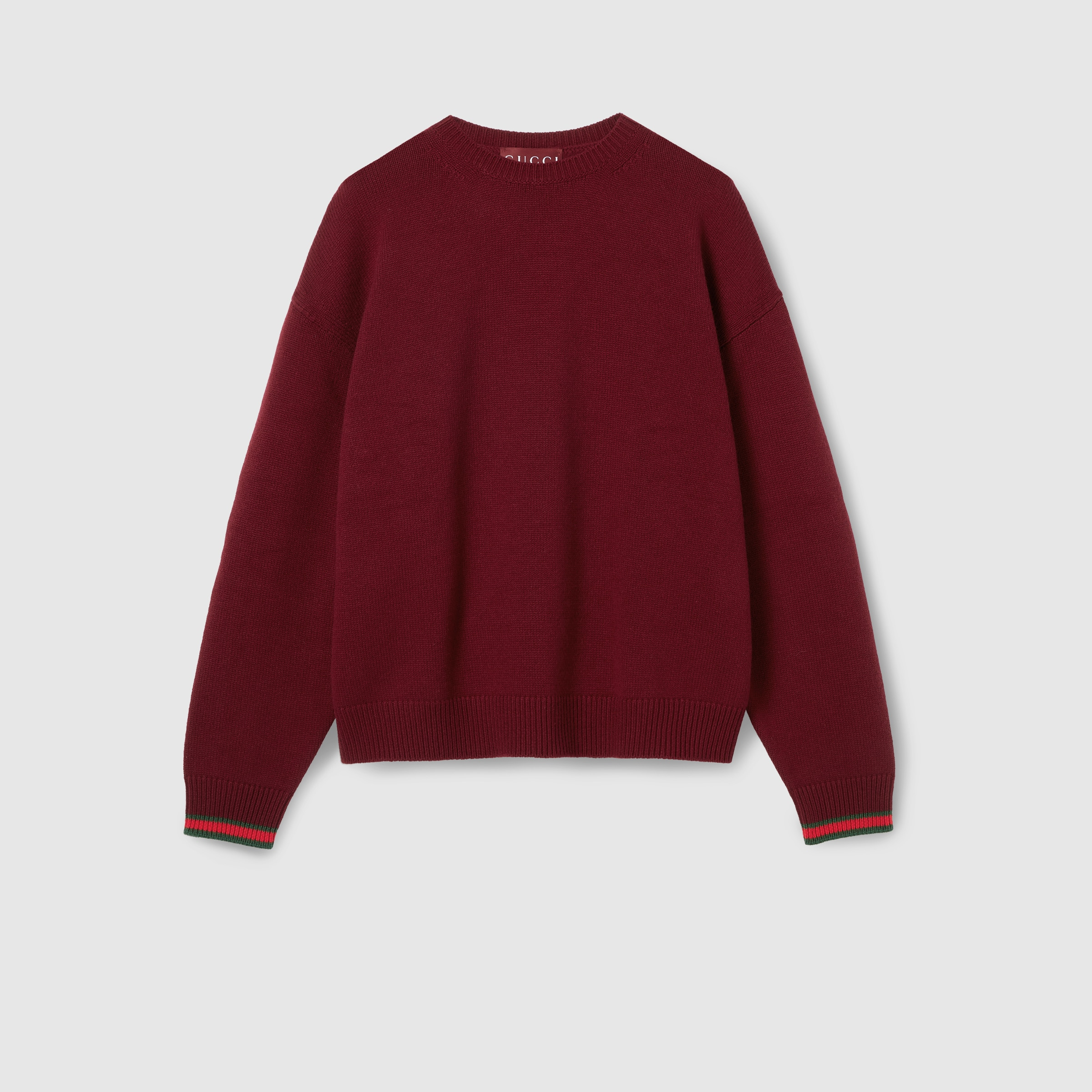 Cashmere wool sweater with Web trim - 1