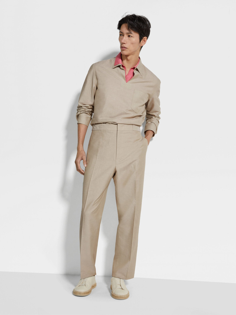 ZEGNA CROSSOVER BLEND COTTON LINEN AND SILK POLO SHIRT outlook