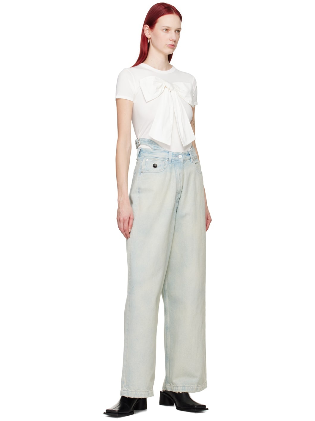White Big Ribbon T-Shirt - 5