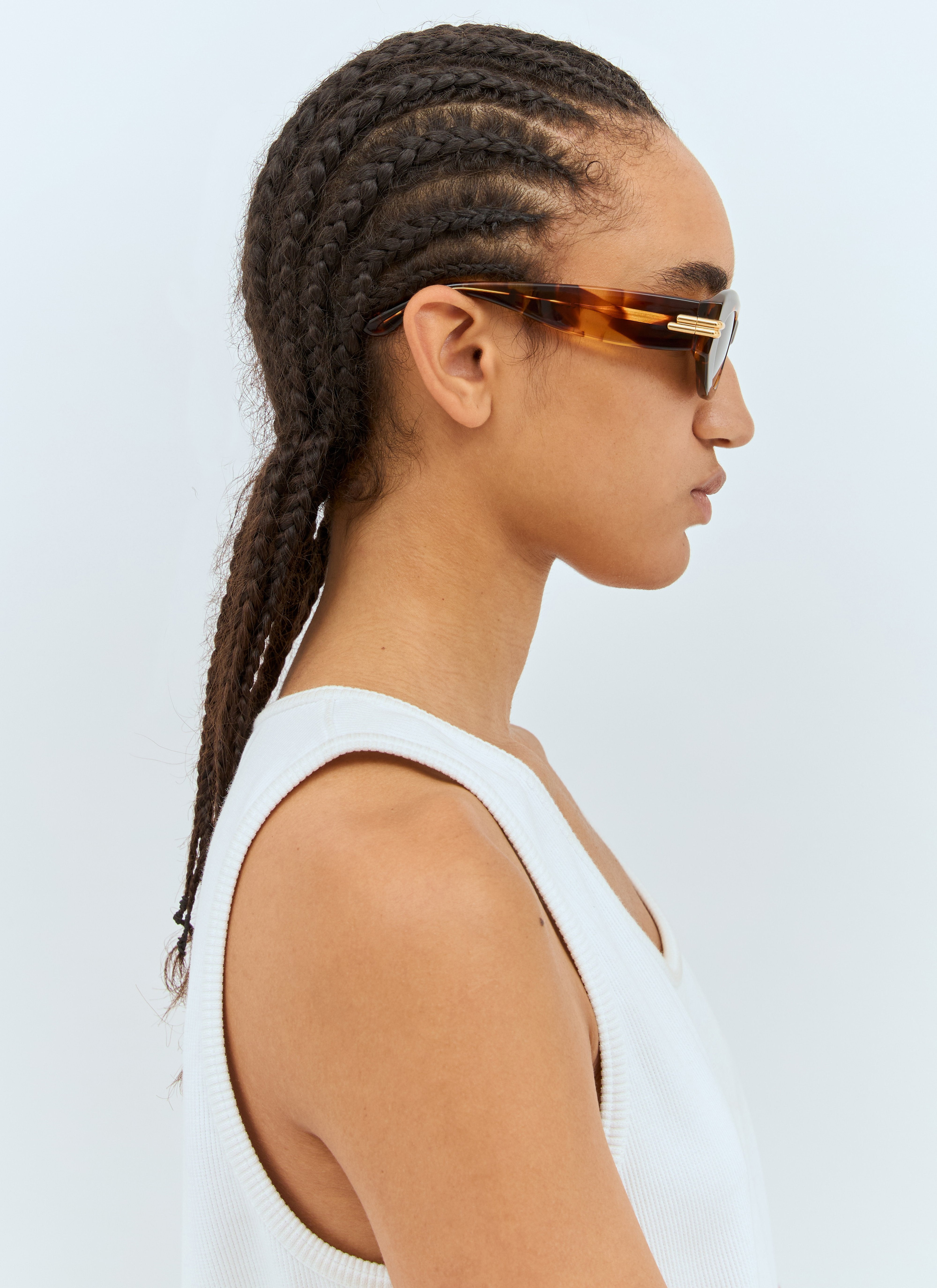 Bottega Veneta Women Mitre Oval Sunglasses - 2