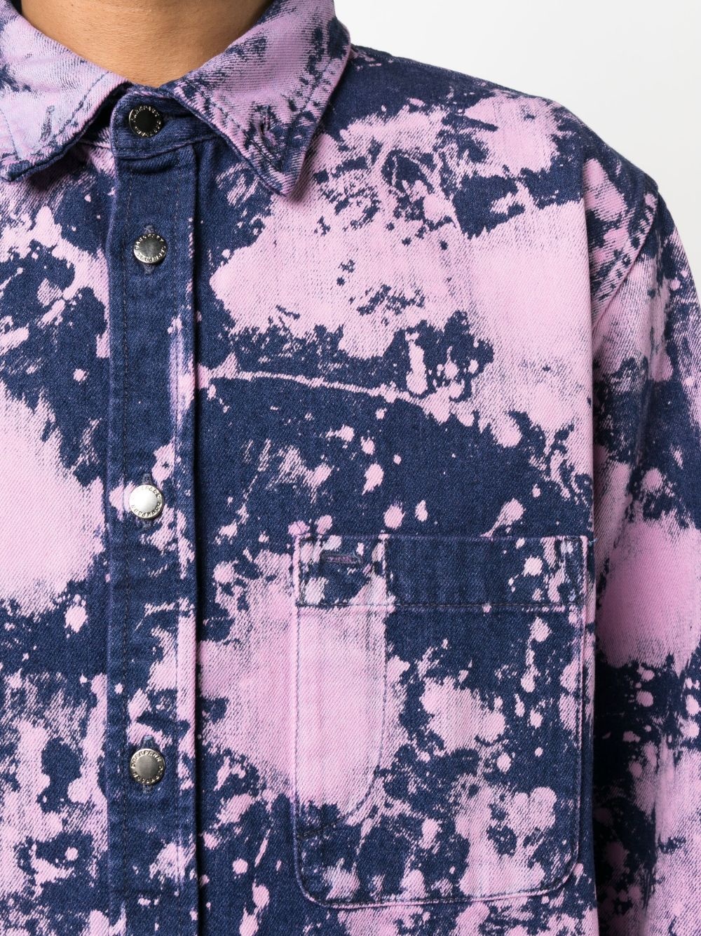 bleached-effect long-sleeve shirt - 5