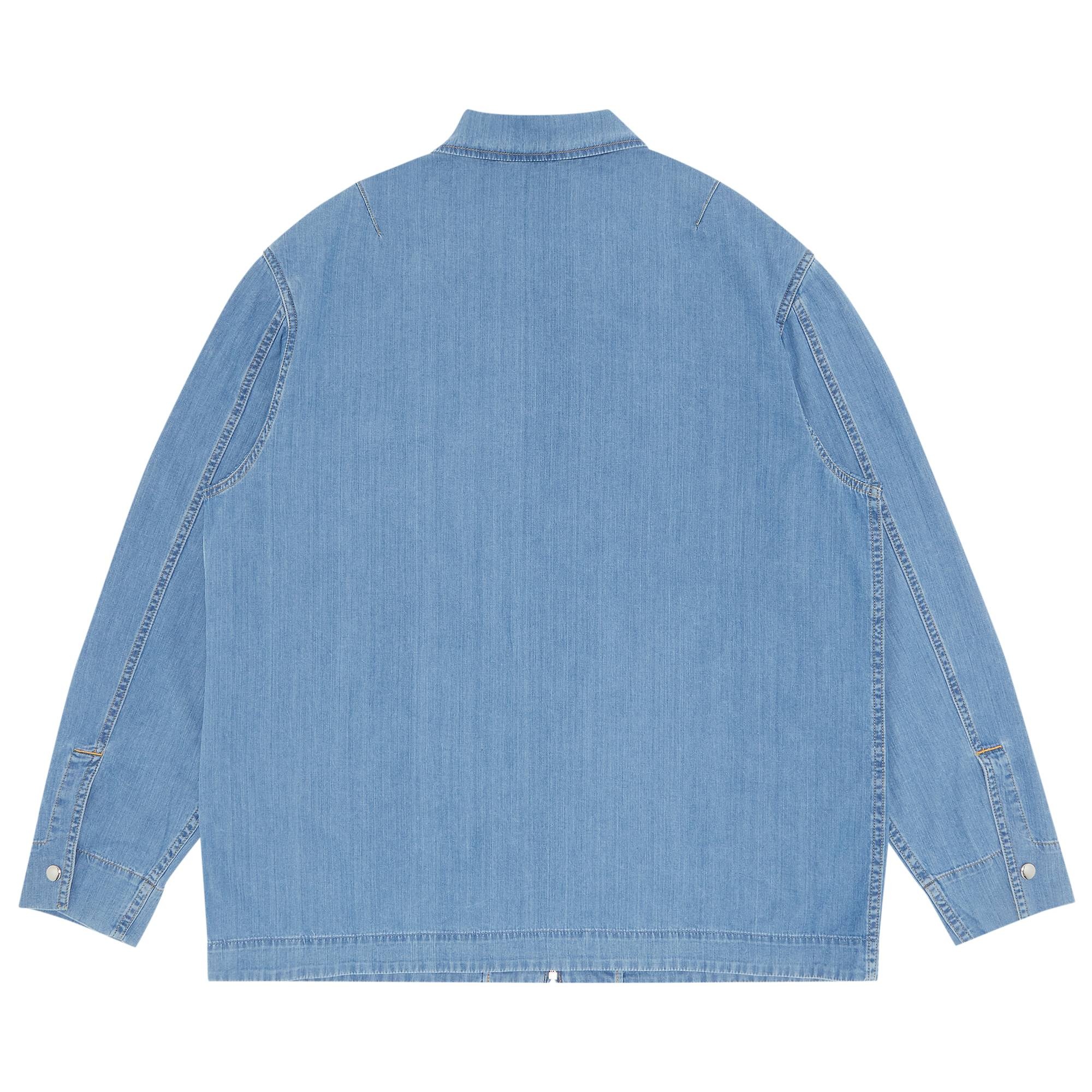 Lanvin Denim Overshirt With Zip And Curb 'Light Blue' - 2