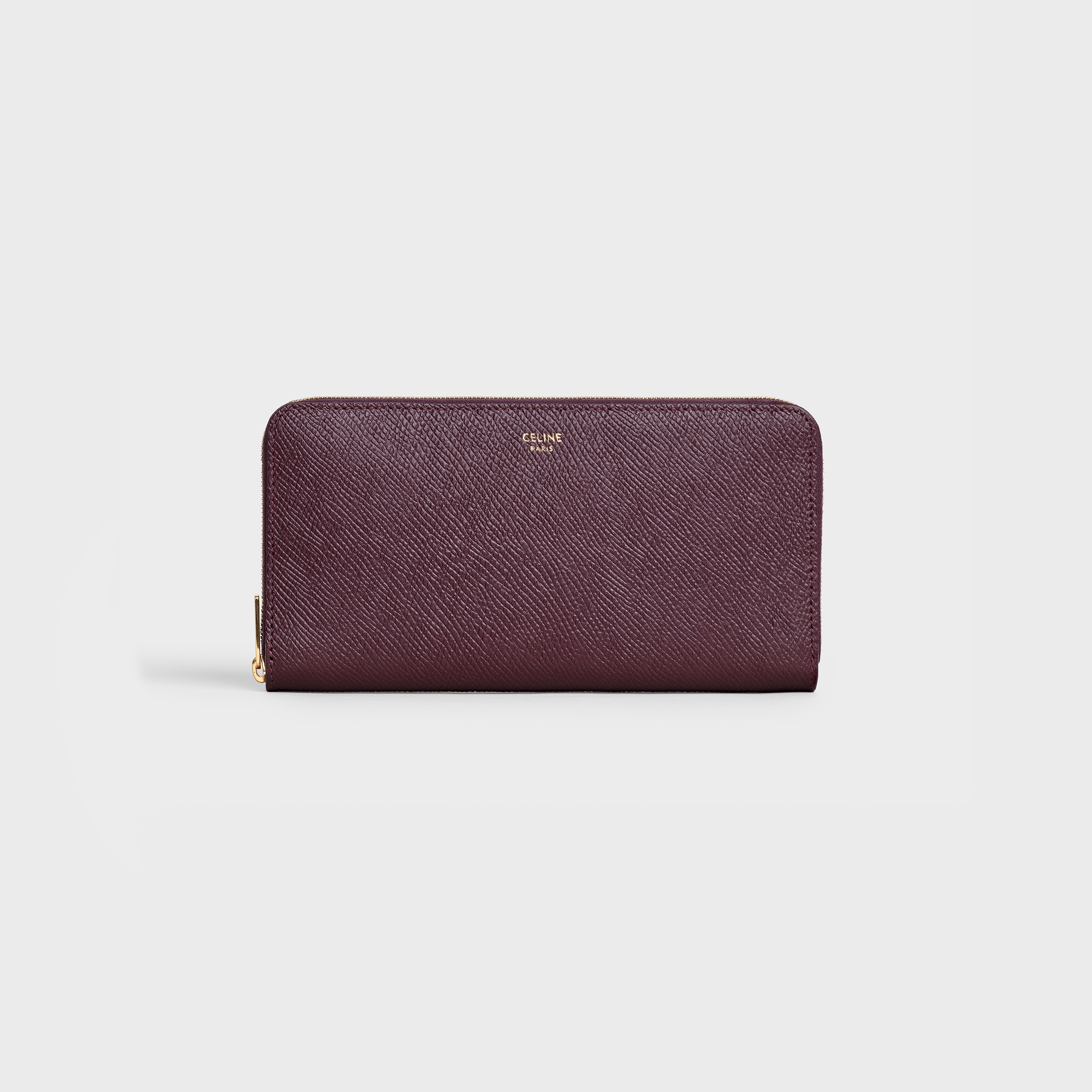 LARGE ZIPPED WALLET IN GRAINED CALFSKIN - 1