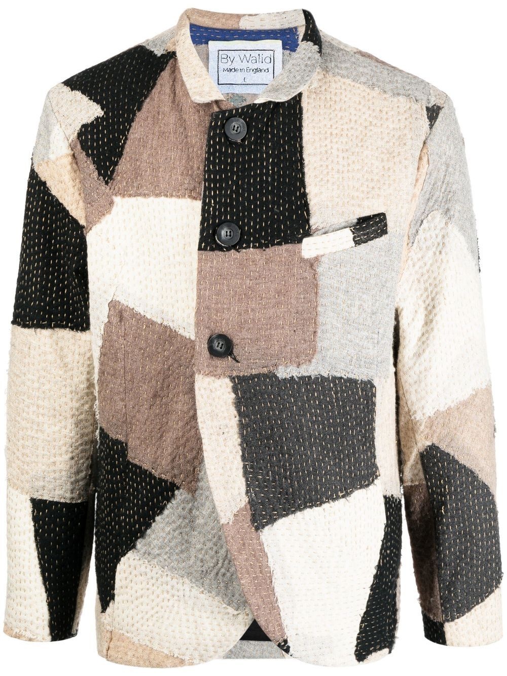 patchwork wool jacket - 1