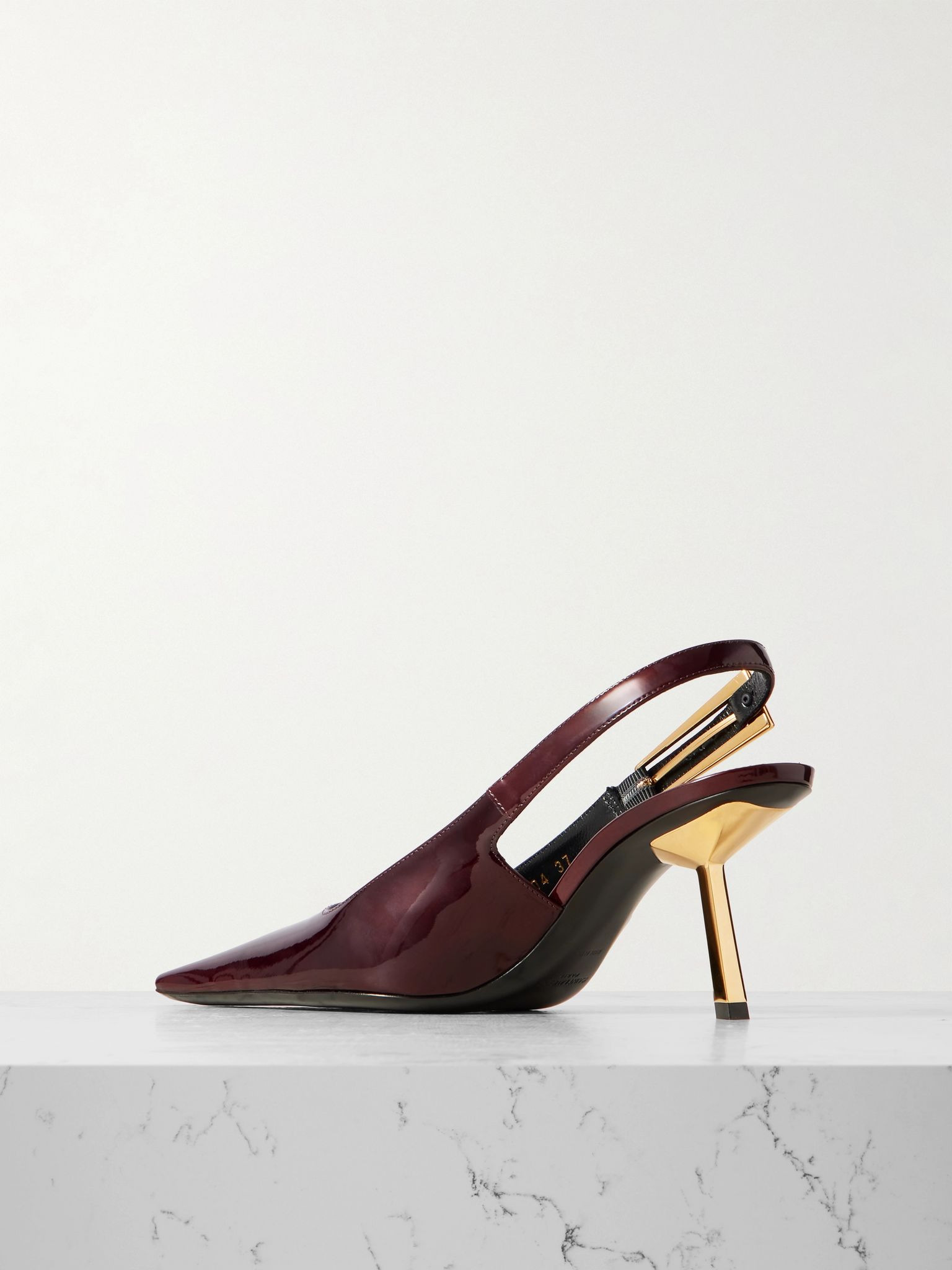 Lee patent-leather slingback pumps Brown - 3