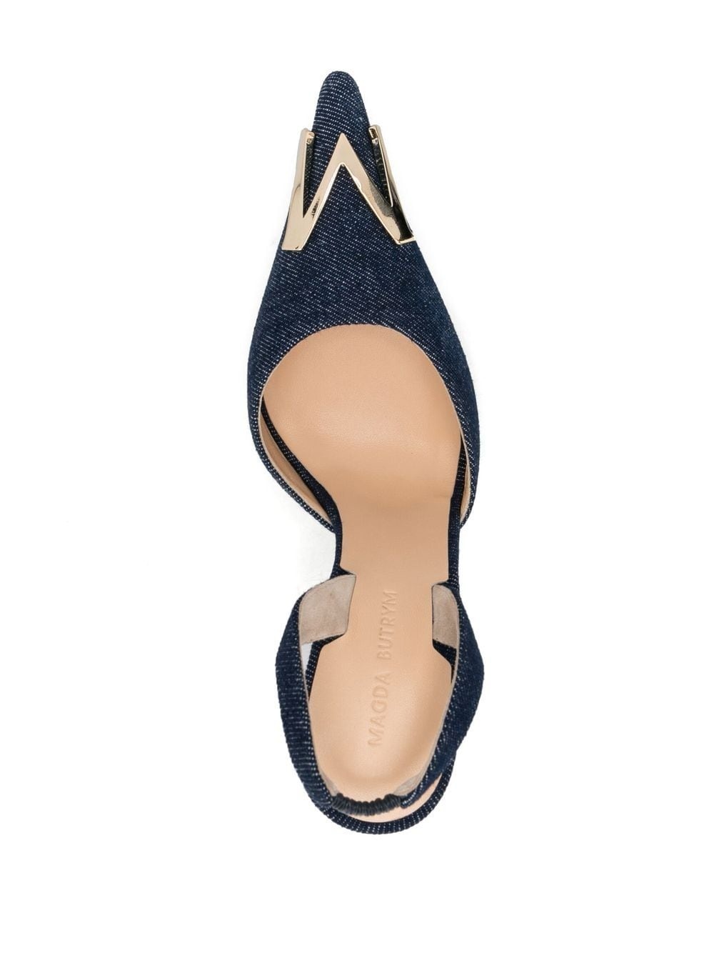 denim pointed-toe slingback 110mm pumps - 4