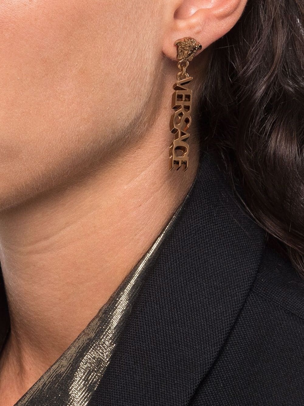 VERSACE｜JEWERLY (LA MEDUSA LOGO DROP EARRINGS (1002273 VERSACE La medusa logo drop earrings | tessabit | REVERSIBLE