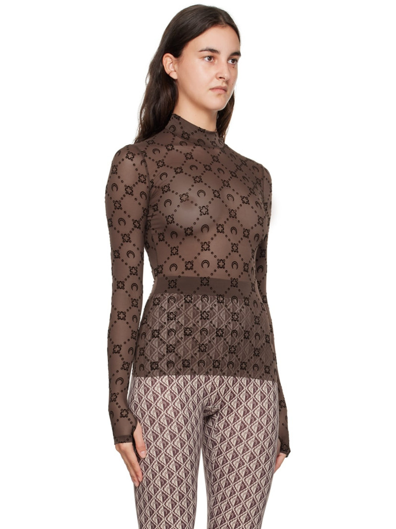 Marine Serre Brown Moonogram Turtleneck outlook
