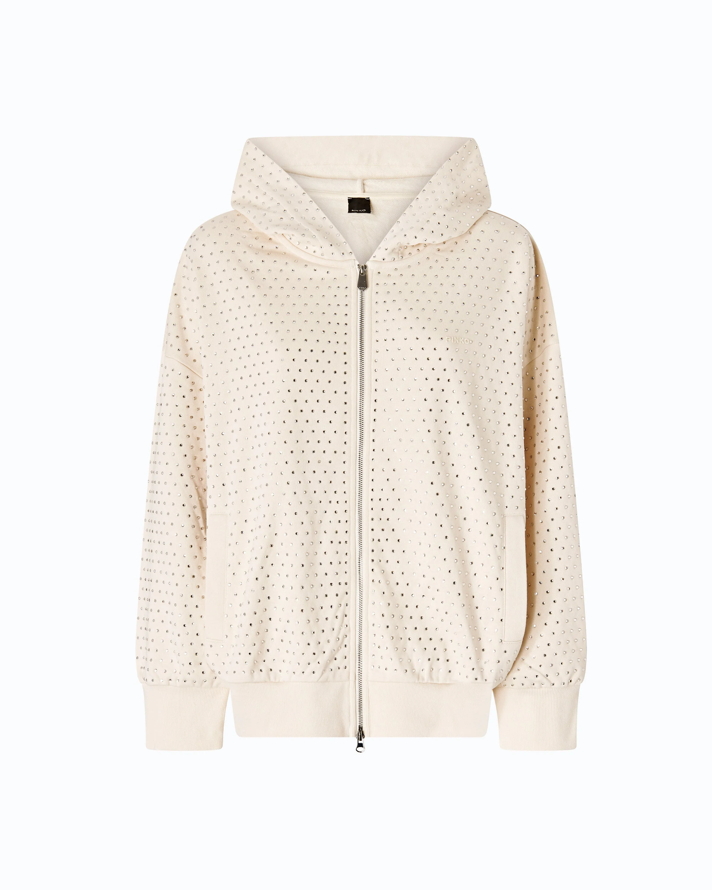 FULLY RHINESTONED HOODIE WITH ZIP - 1