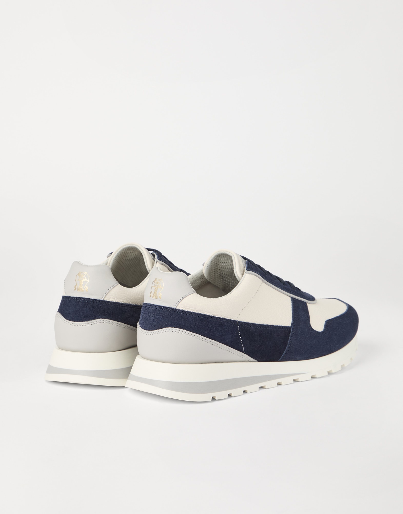 Washed suede and calfskin runners - 2