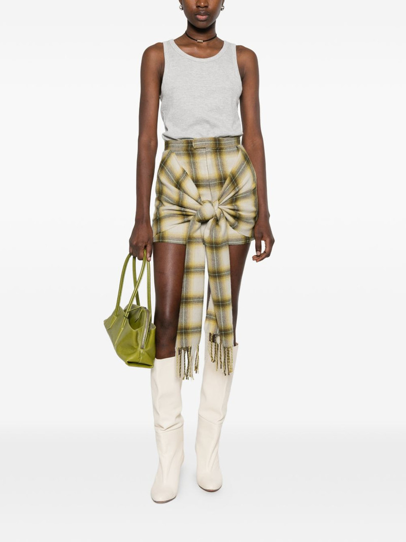 Maison MIHARAYASUHIRO check-pattern tassel mini skirt outlook