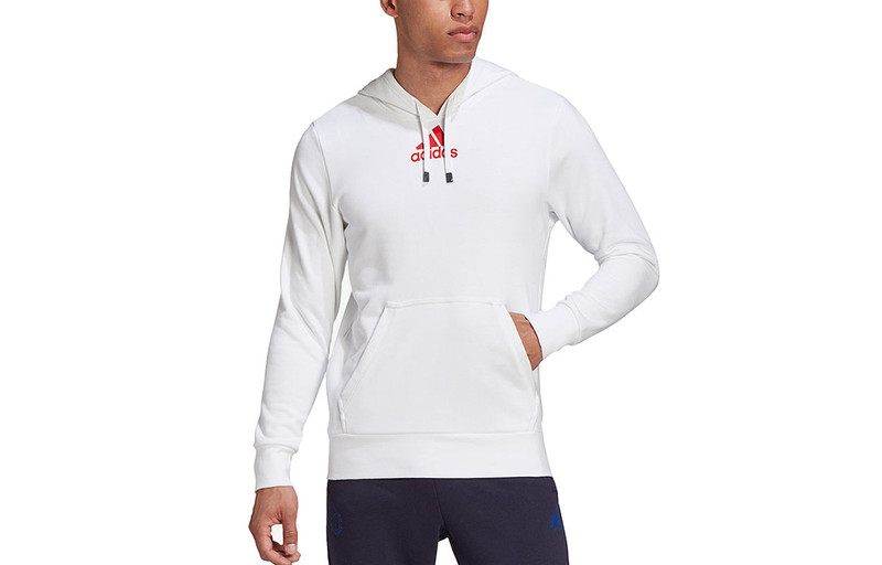 adidas Men's adidas Logo Printing Sports Tennis Pullover White FU0072 outlook
