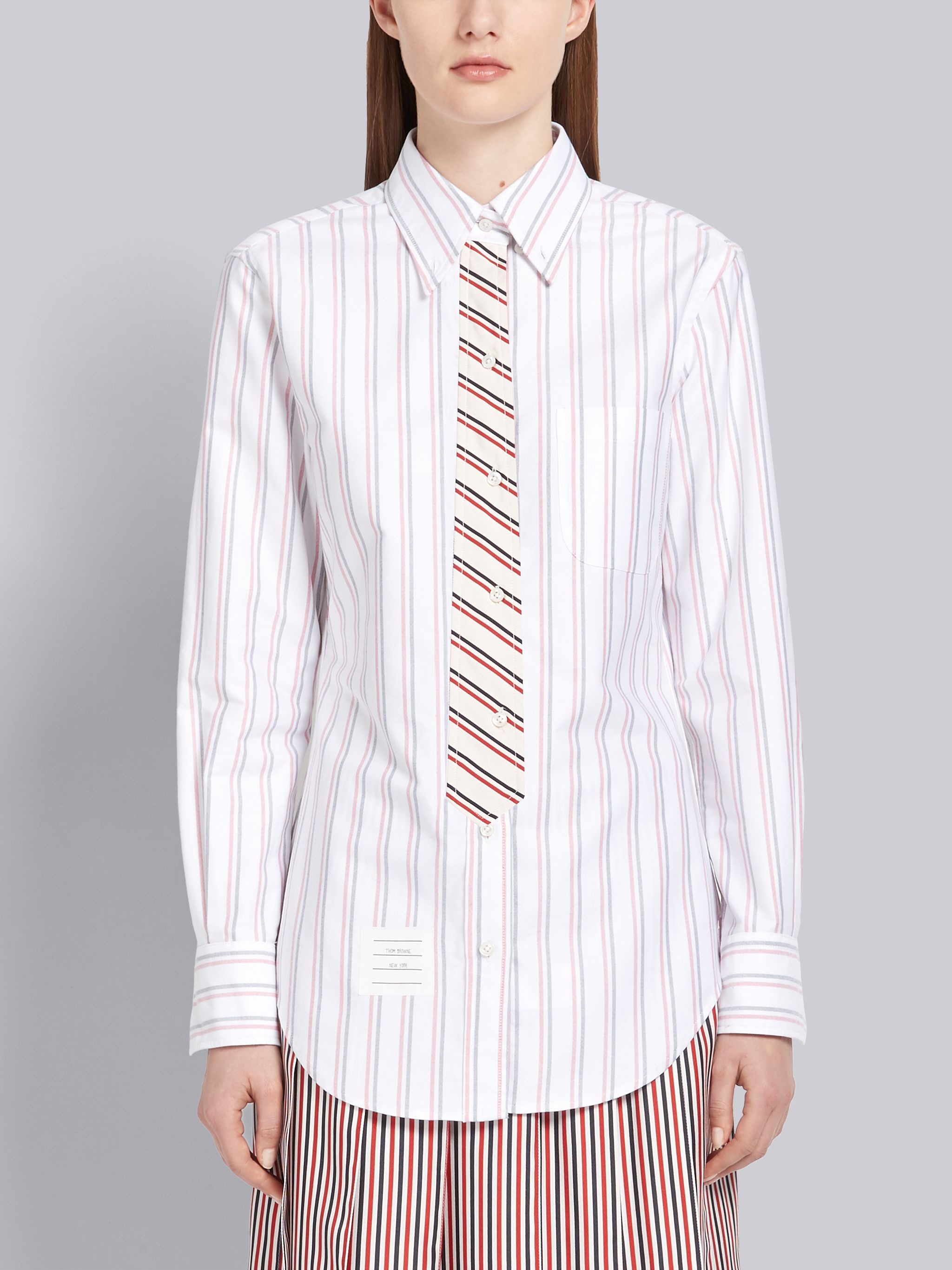 TROMPE L'OEIL BOW TIE TRICOLOR SHIRT - 3