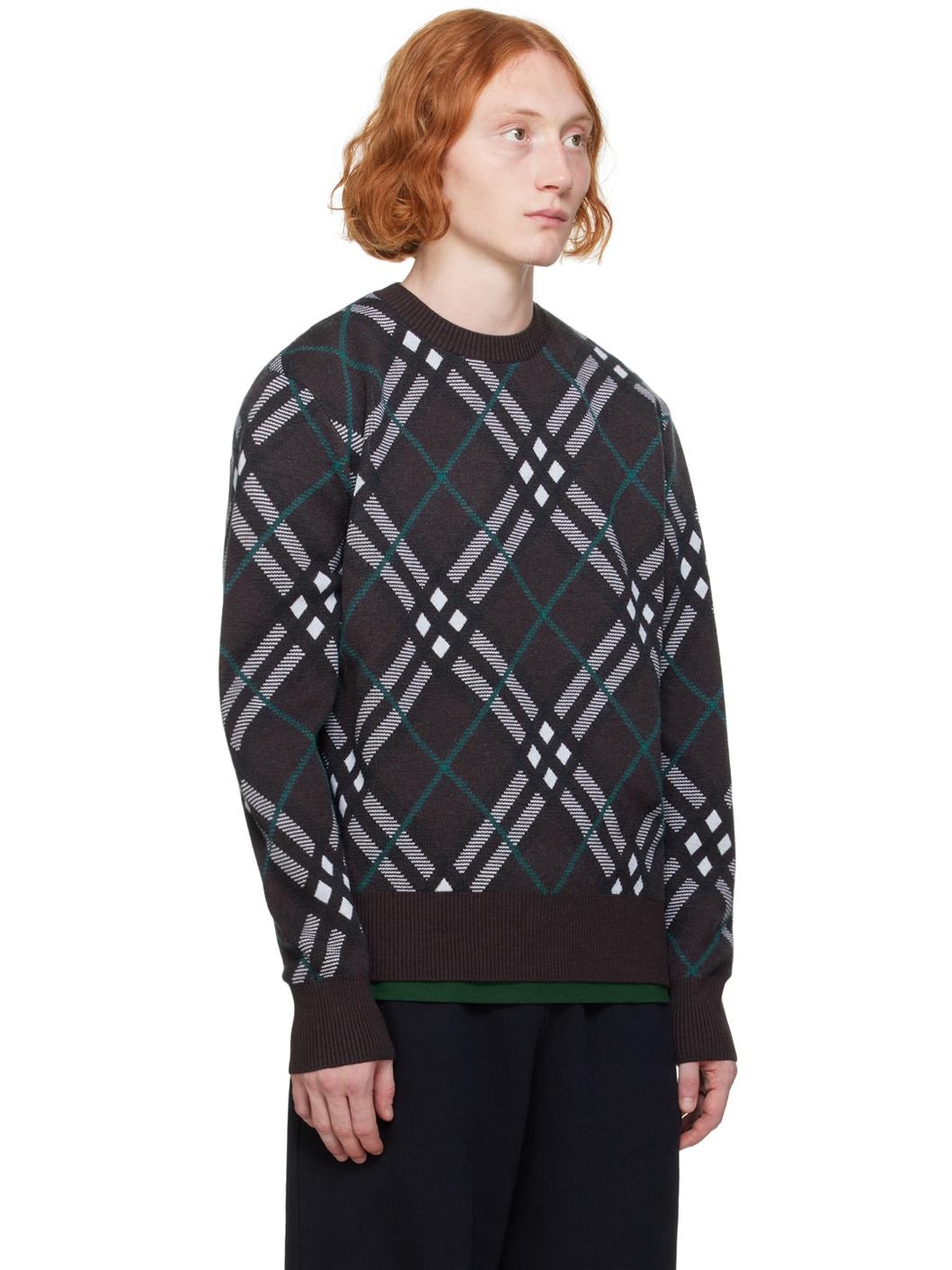 Brown Check Sweater - 2