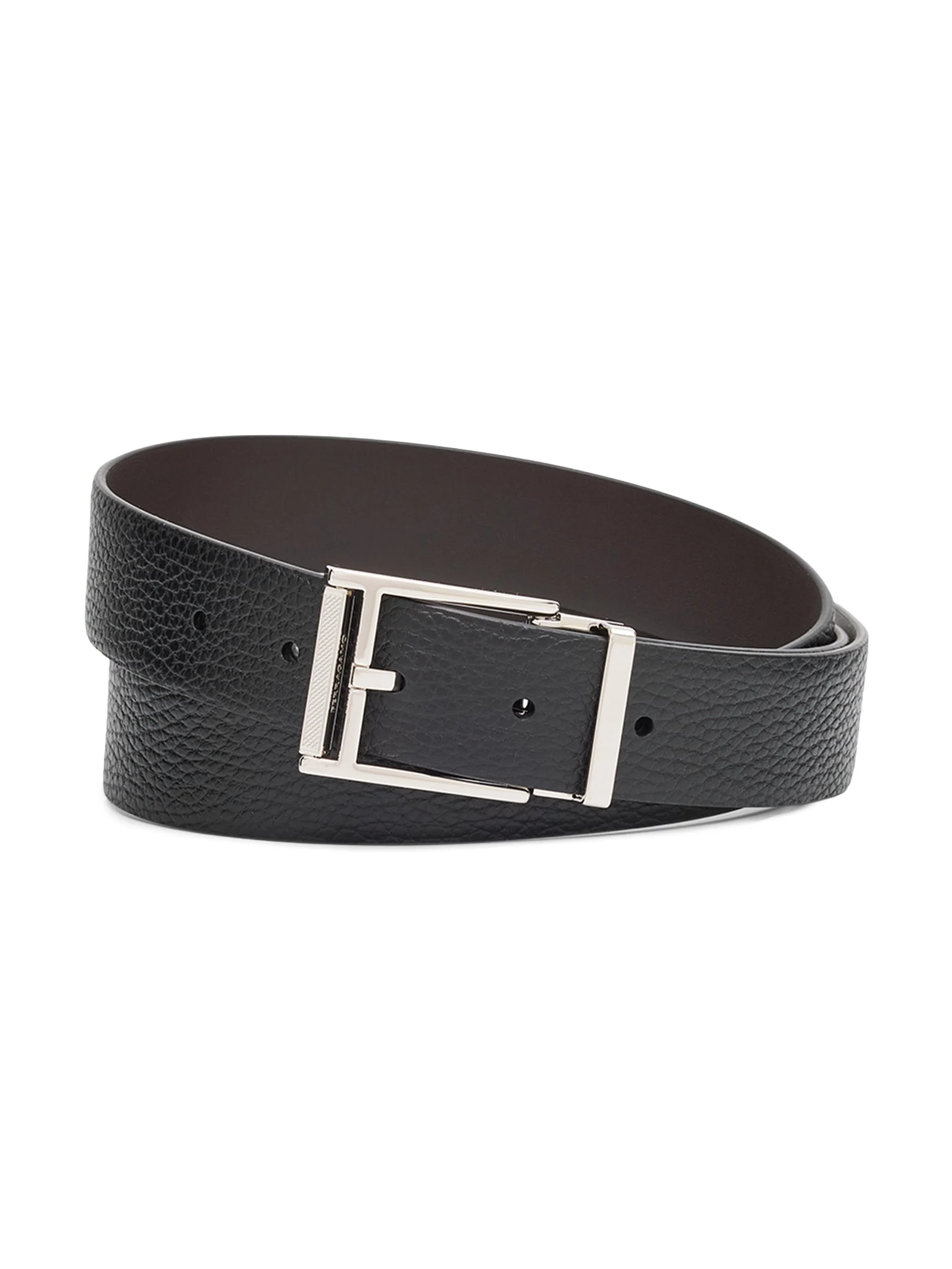 Men's Reversible Leather Belt - Nero - 1
