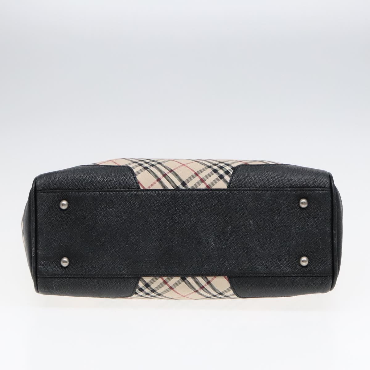 Burberry Nova Check Hand Bag Canvas Beige Black - 5