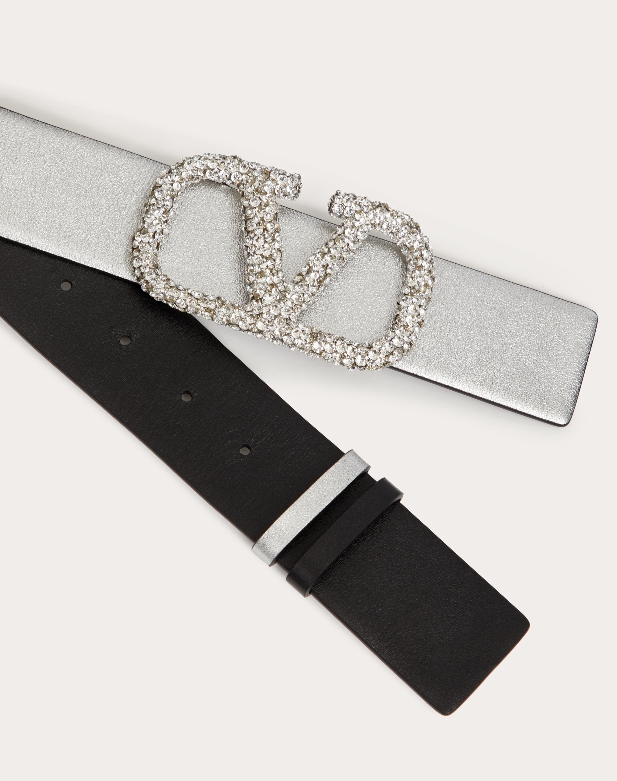 REVERSIBLE VLOGO SIGNATURE BELT IN METALLIC CALFSKIN 40 MM - 2