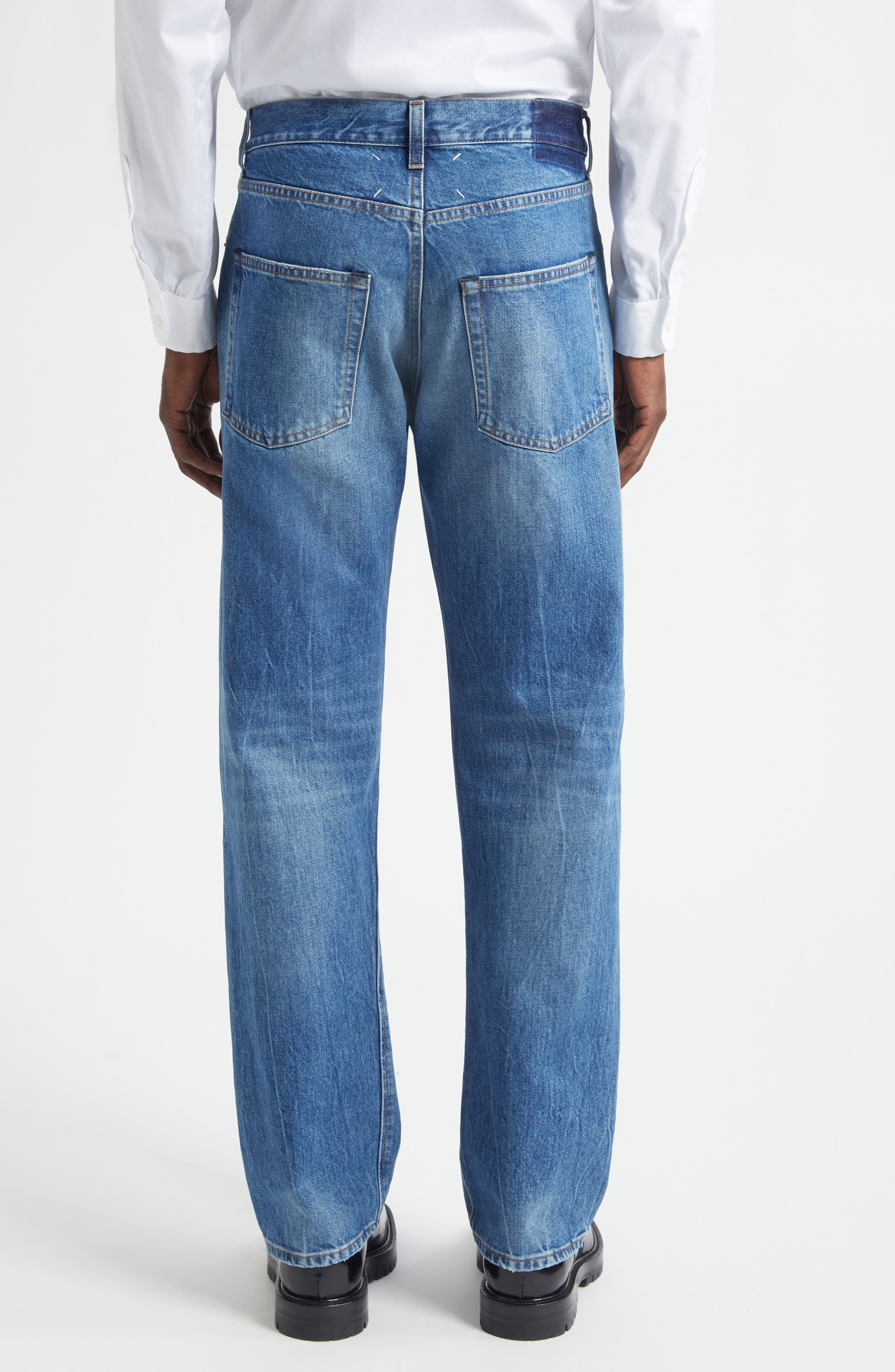 Maison Margiela Five-Pocket Straight Leg Jeans in Vintage Medium Blue at Nordstrom - 2