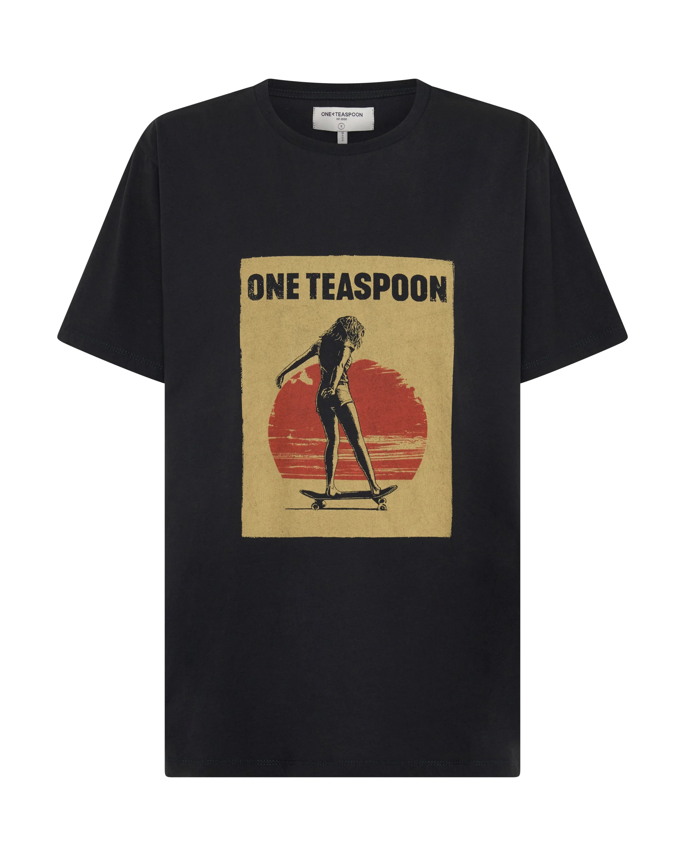 Skater Girl Boyfriend Tee - Black - 1