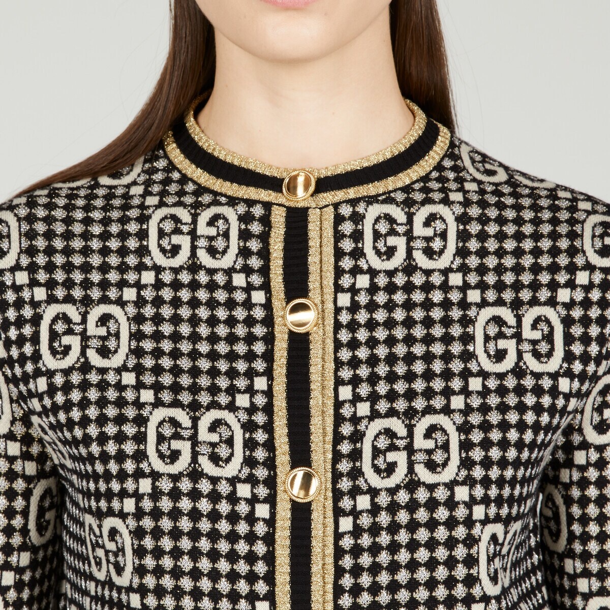 GG wool blend jacquard cardigan - 3