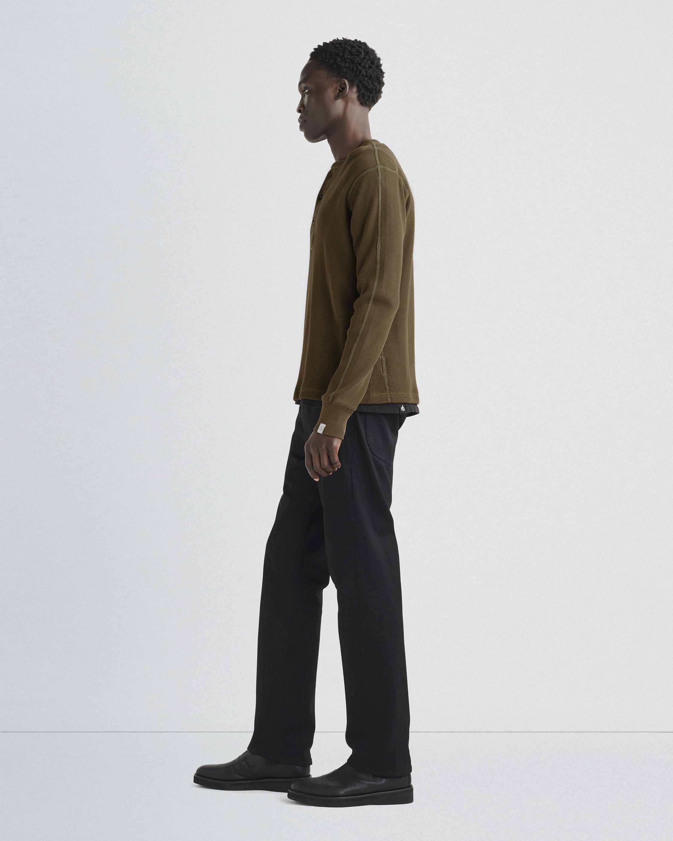 Garment Dyed Waffle Henley
Cotton Long Sleeve Shirt - 3