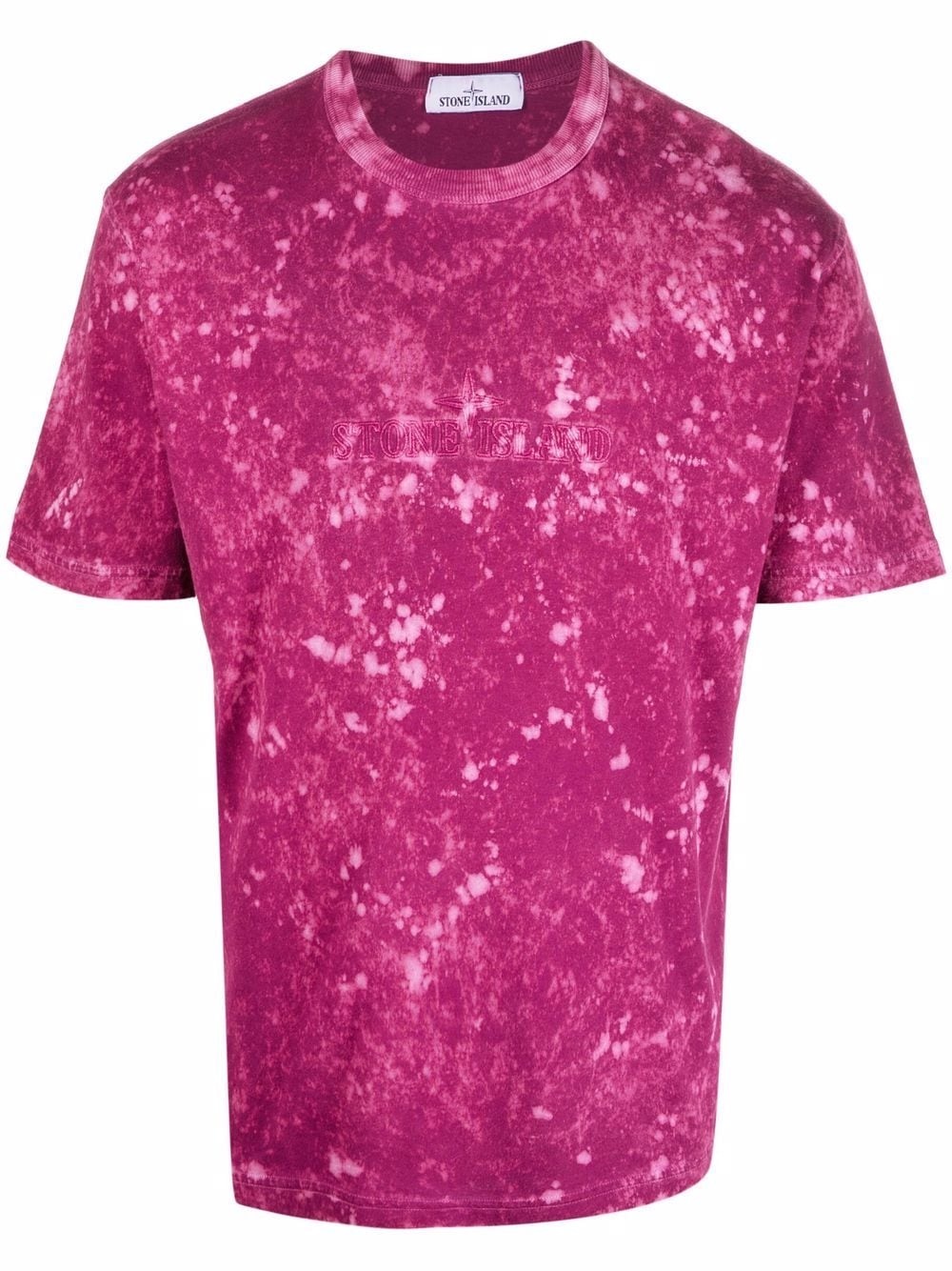 splatter-effect logo-print T-shirt - 1