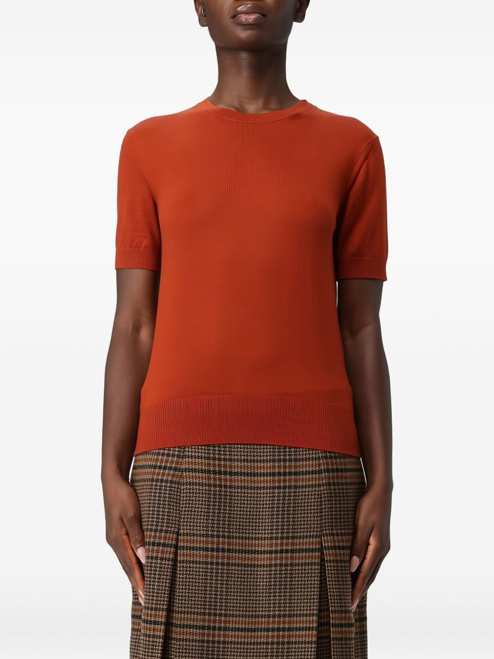 short-sleeve crew-neck sweater - 3