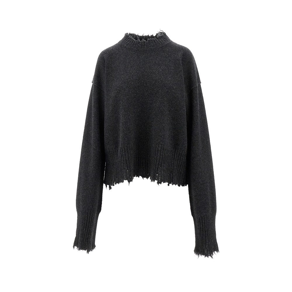 DISTRESSED CASHMERE SWEATER - 1