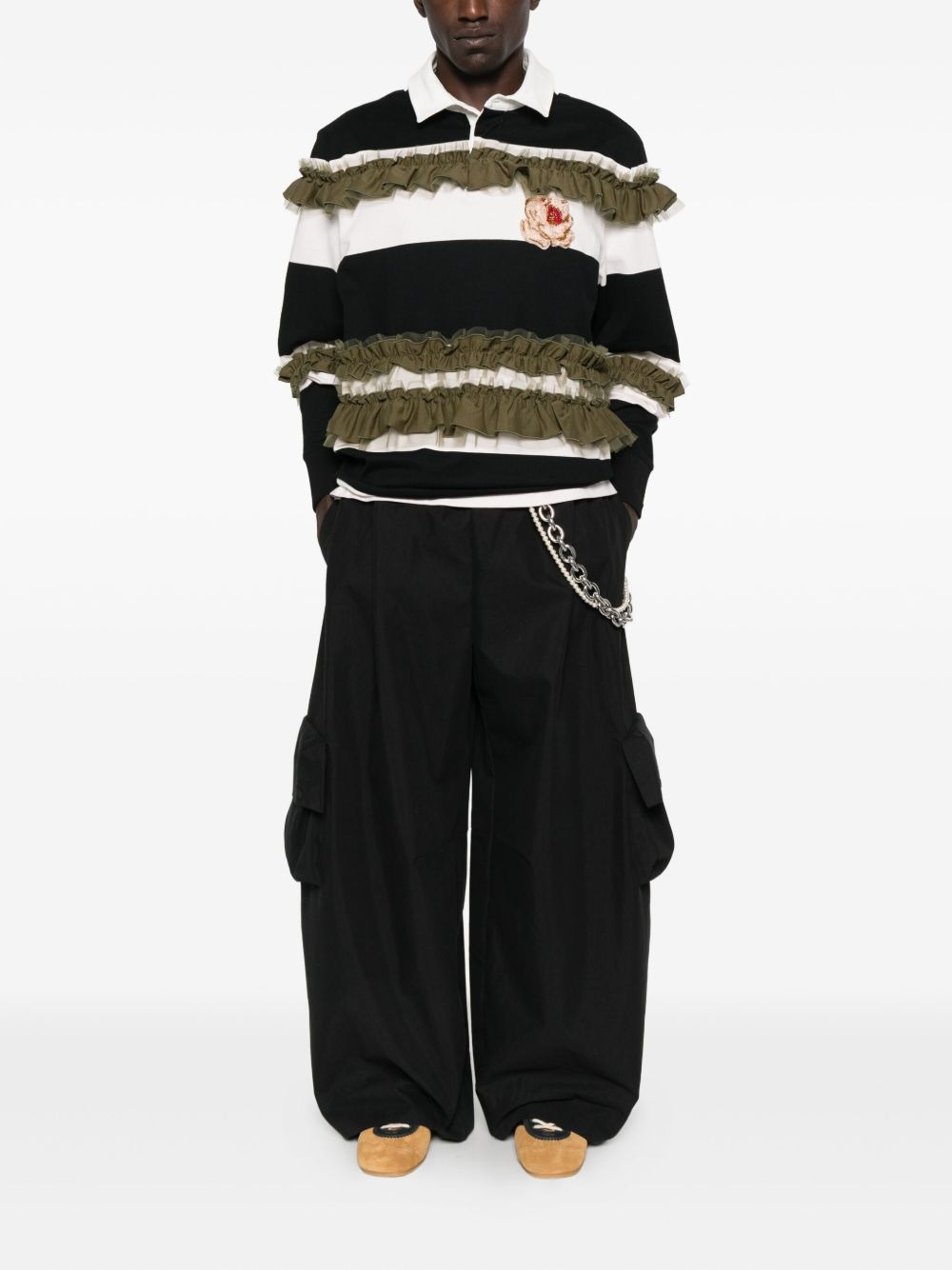drawstring-fastening multi-pockets trousers - 2