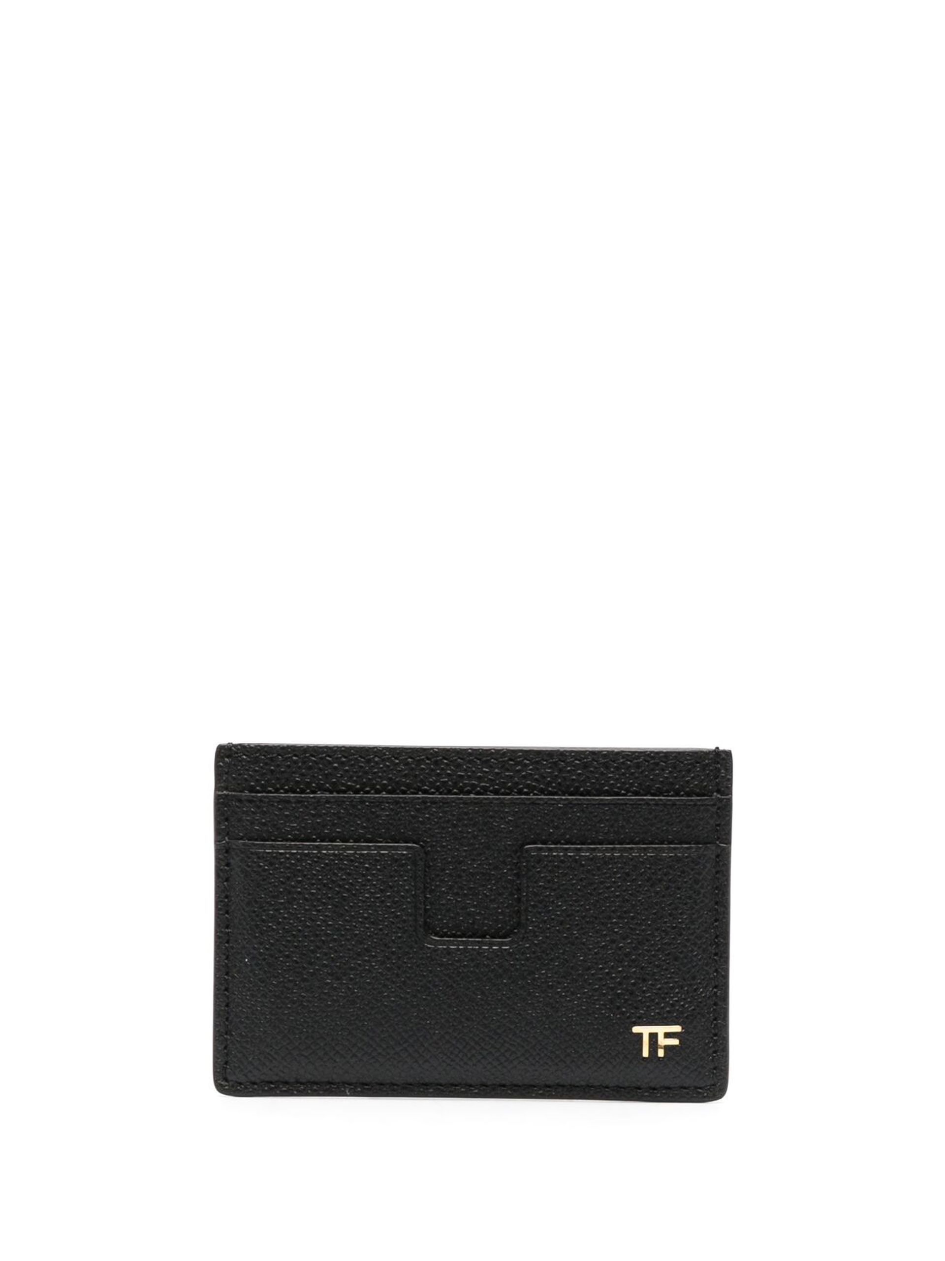 Black TF Leather Cardholder - 1