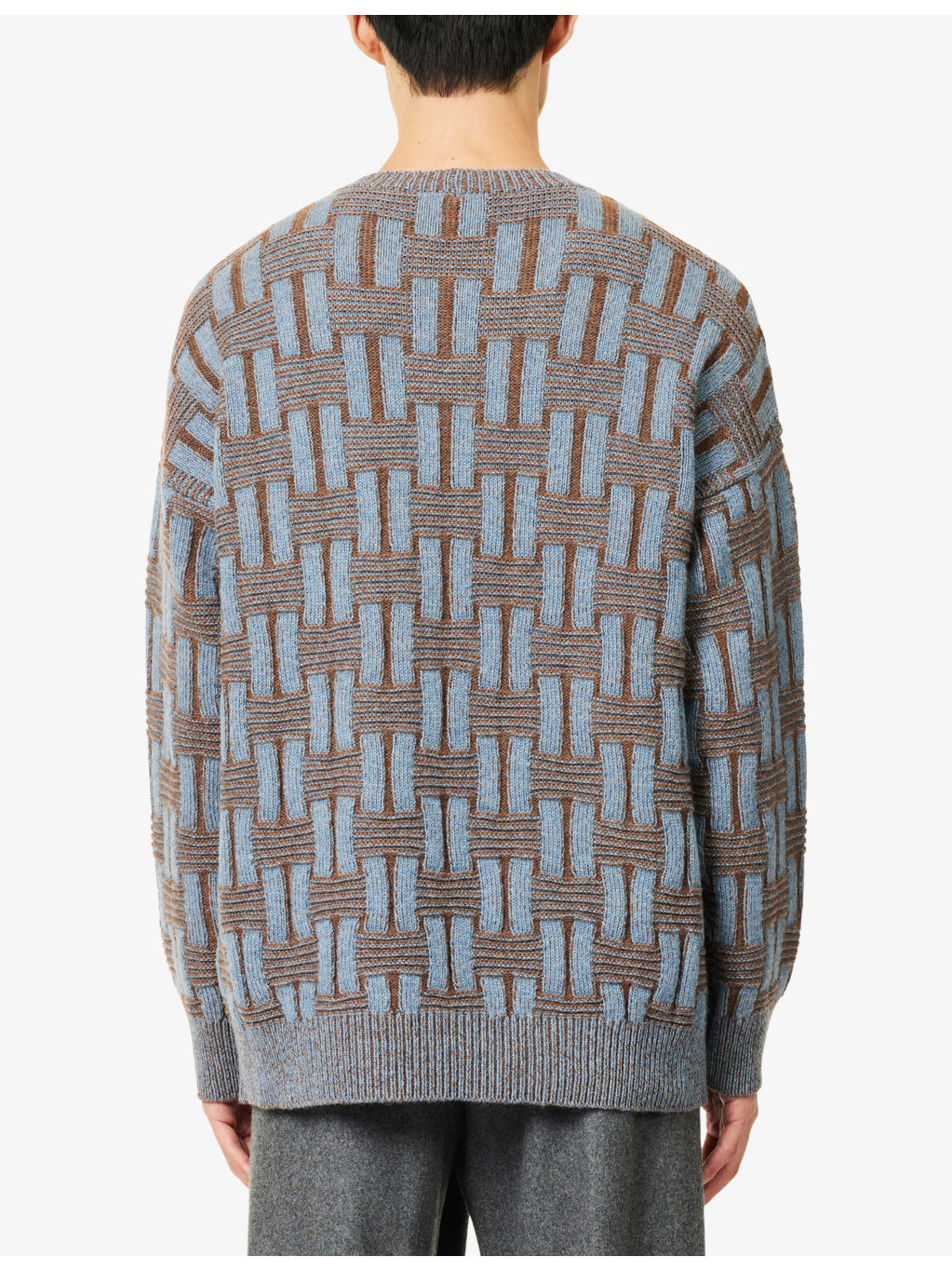 Patterned Knitted Wool Jumper - 4