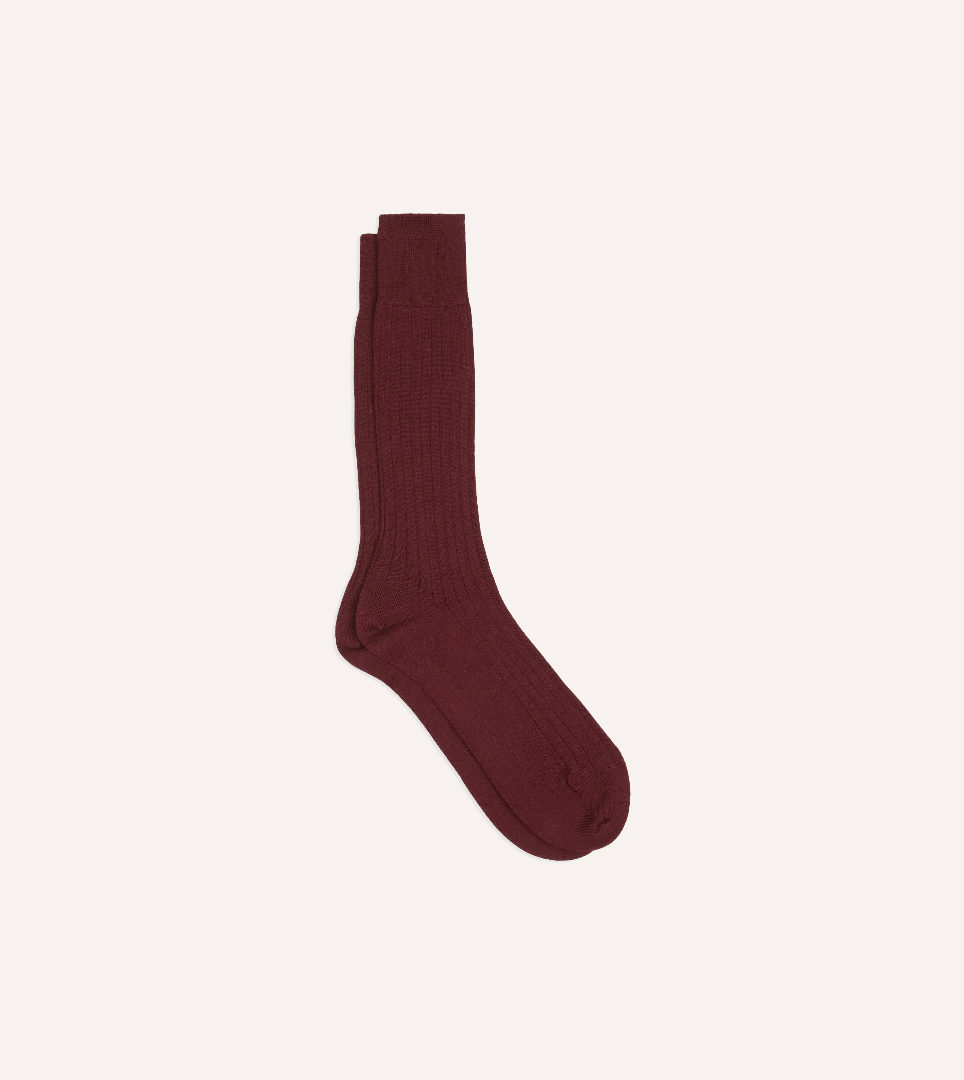Burgundy Cotton Mid-Calf Socks - 1
