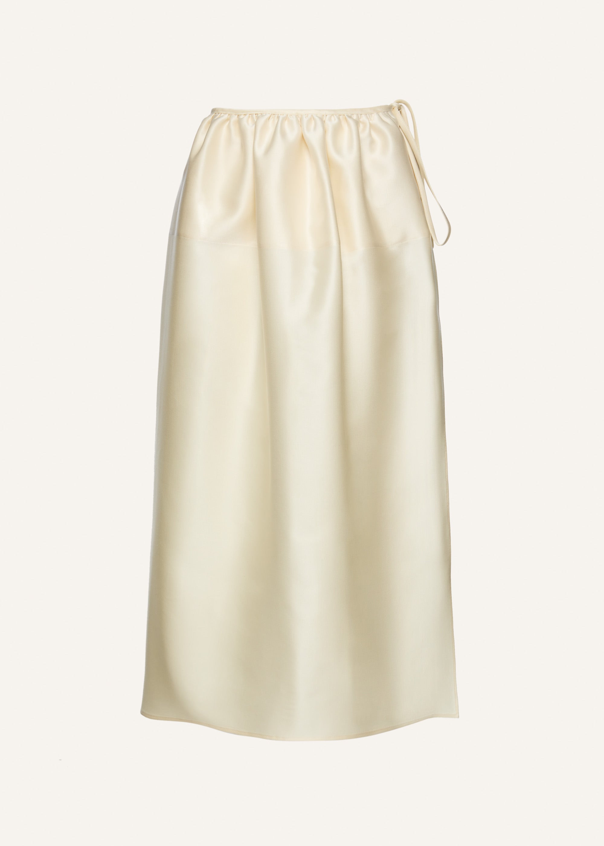 Tie waist balloon skirt in cream - 1