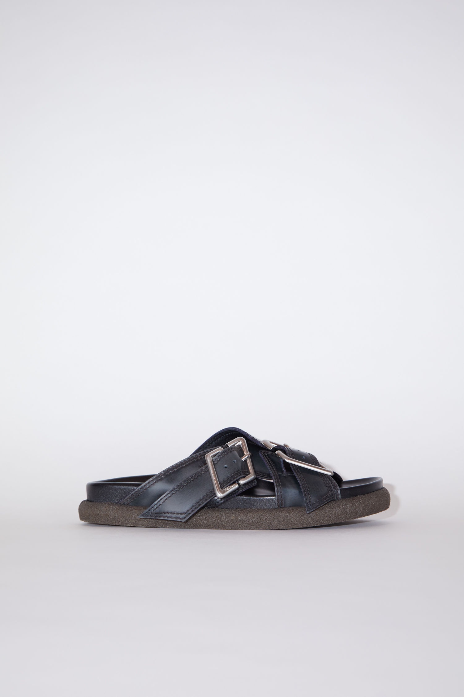 Flat buckle sandals - Grey - 1